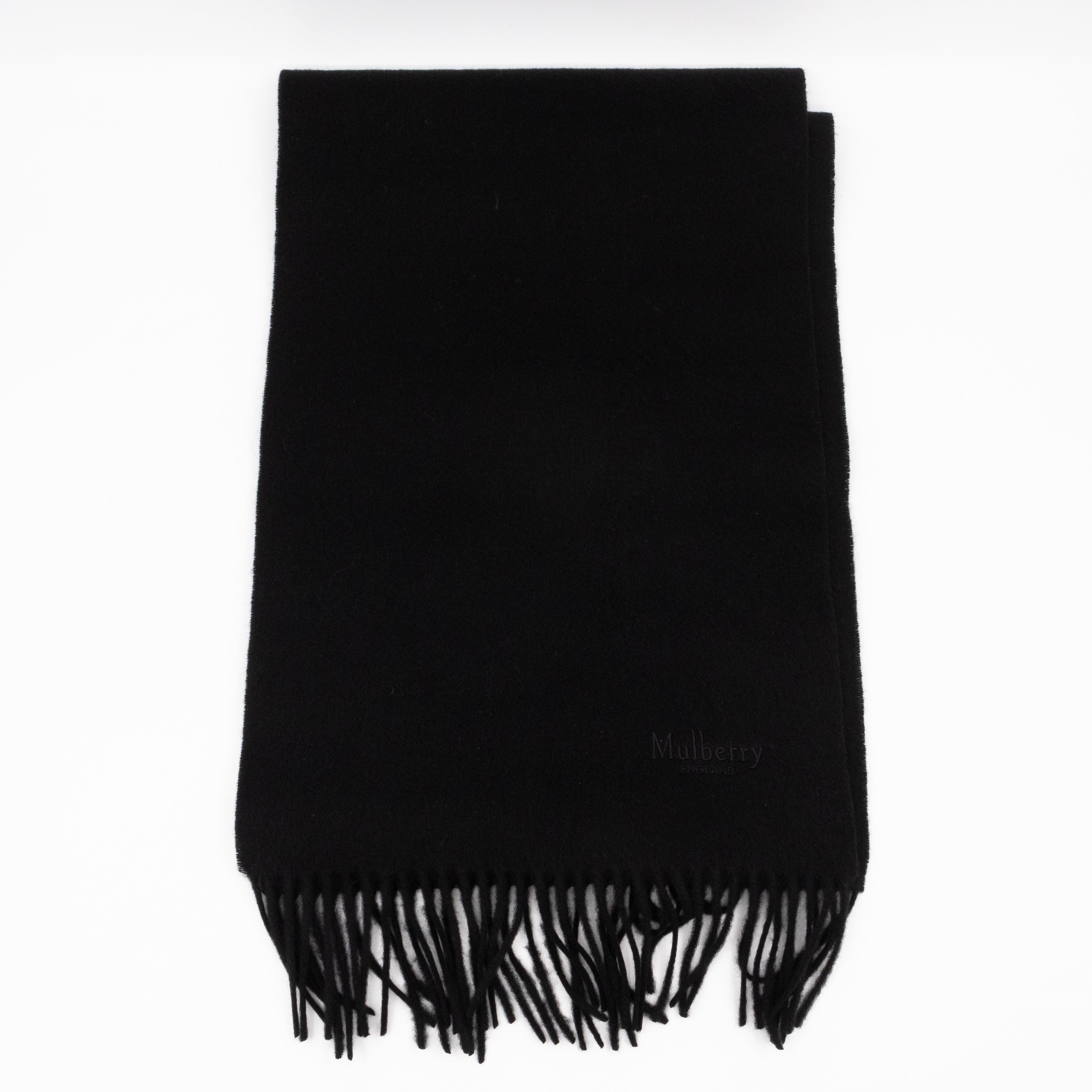 Small Solid Scarf Black Merino Wool