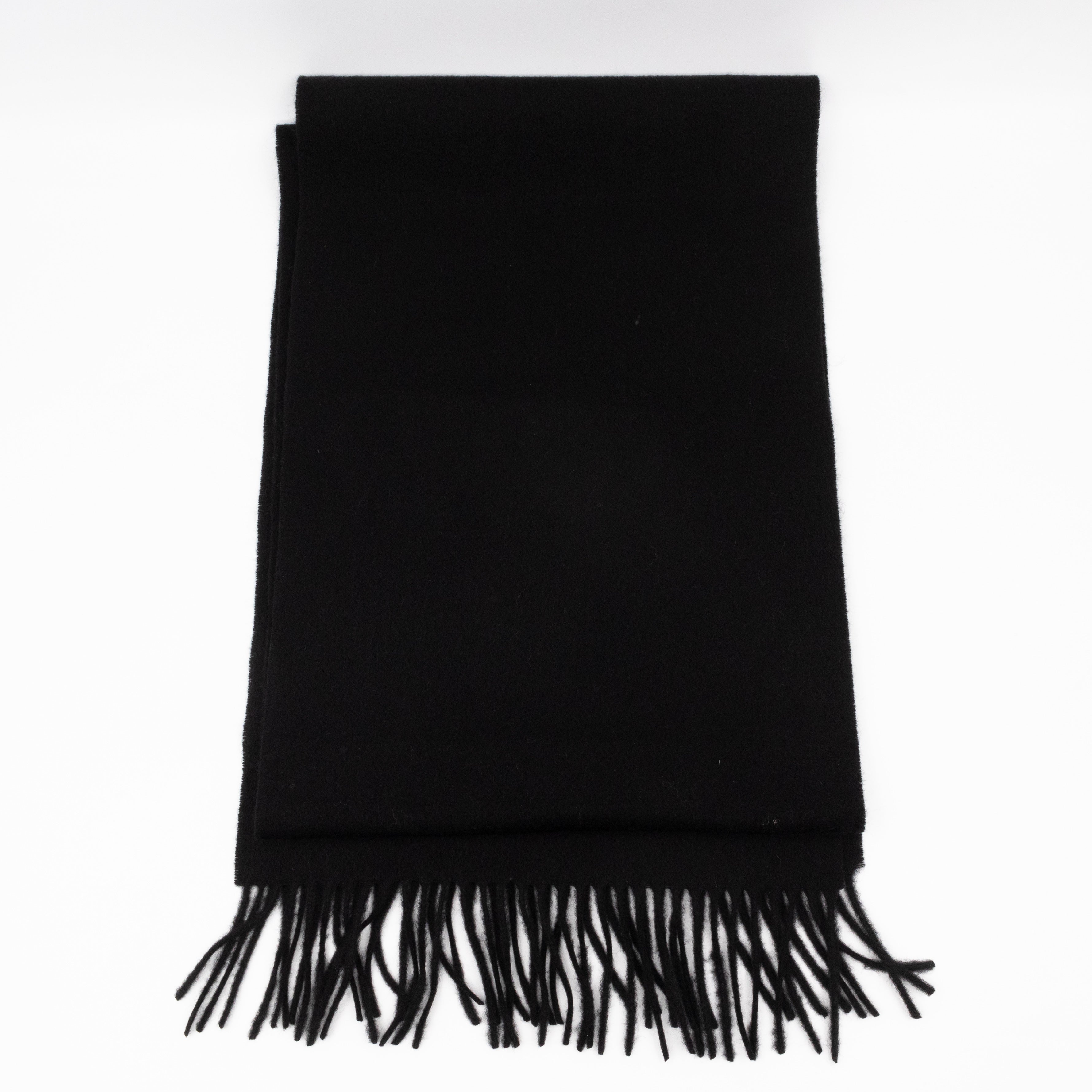 Small Solid Scarf Black Merino Wool
