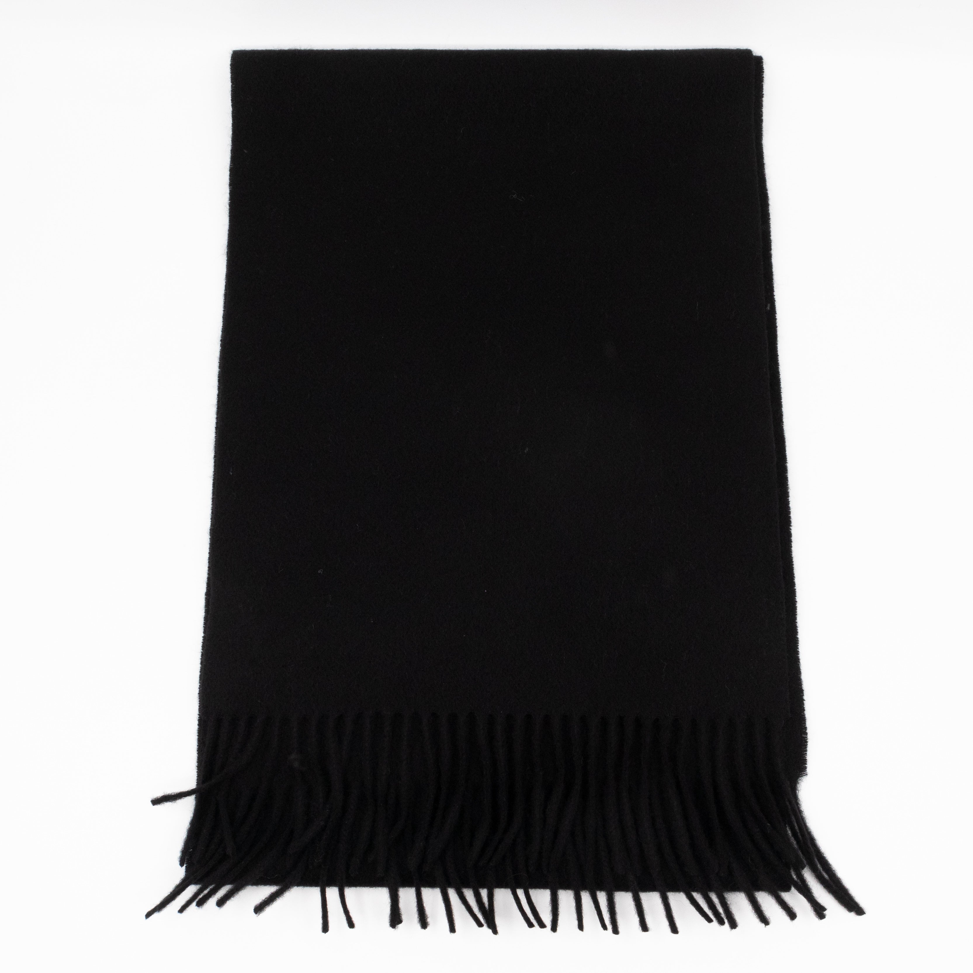 Small Solid Scarf Black Merino Wool