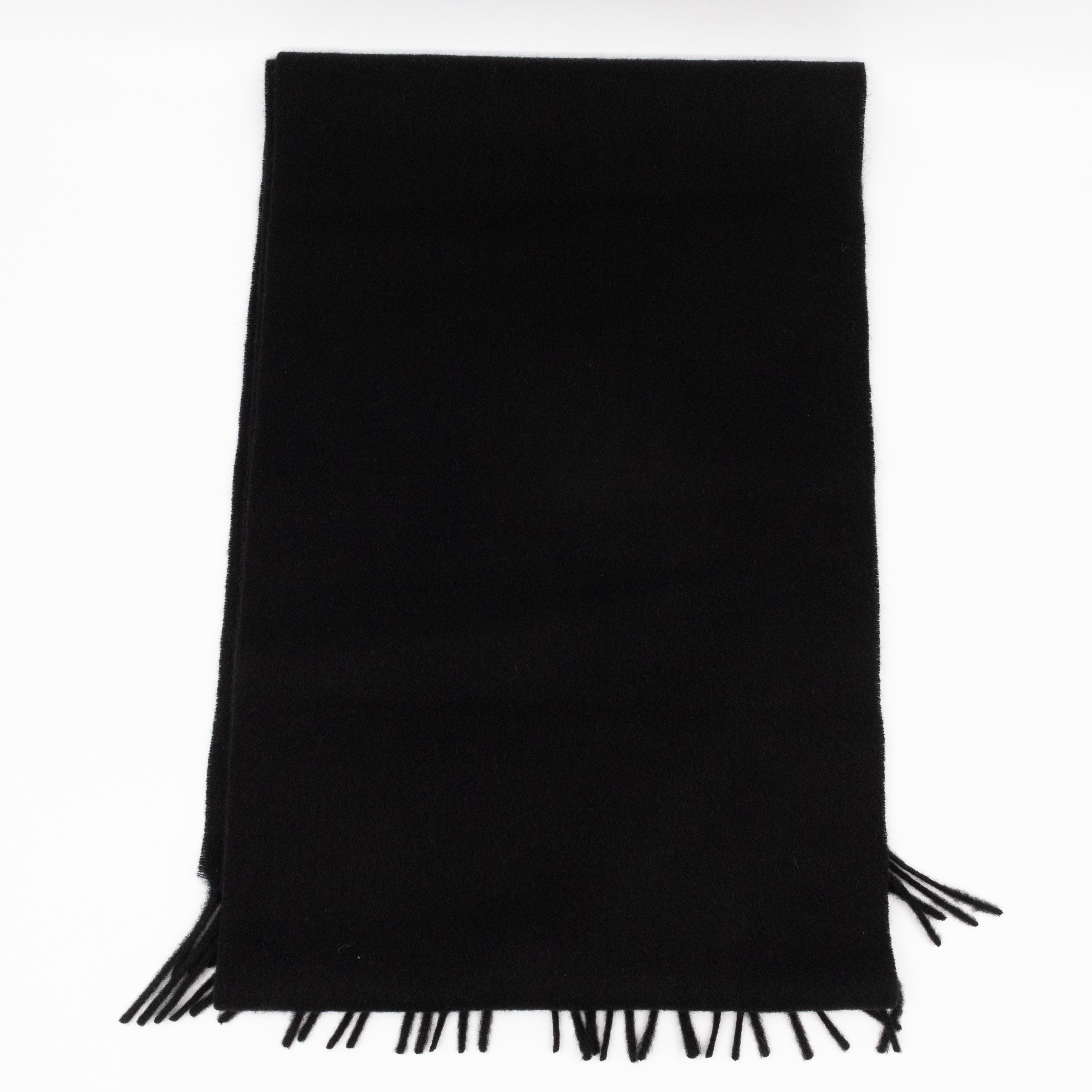 Small Solid Scarf Black Merino Wool