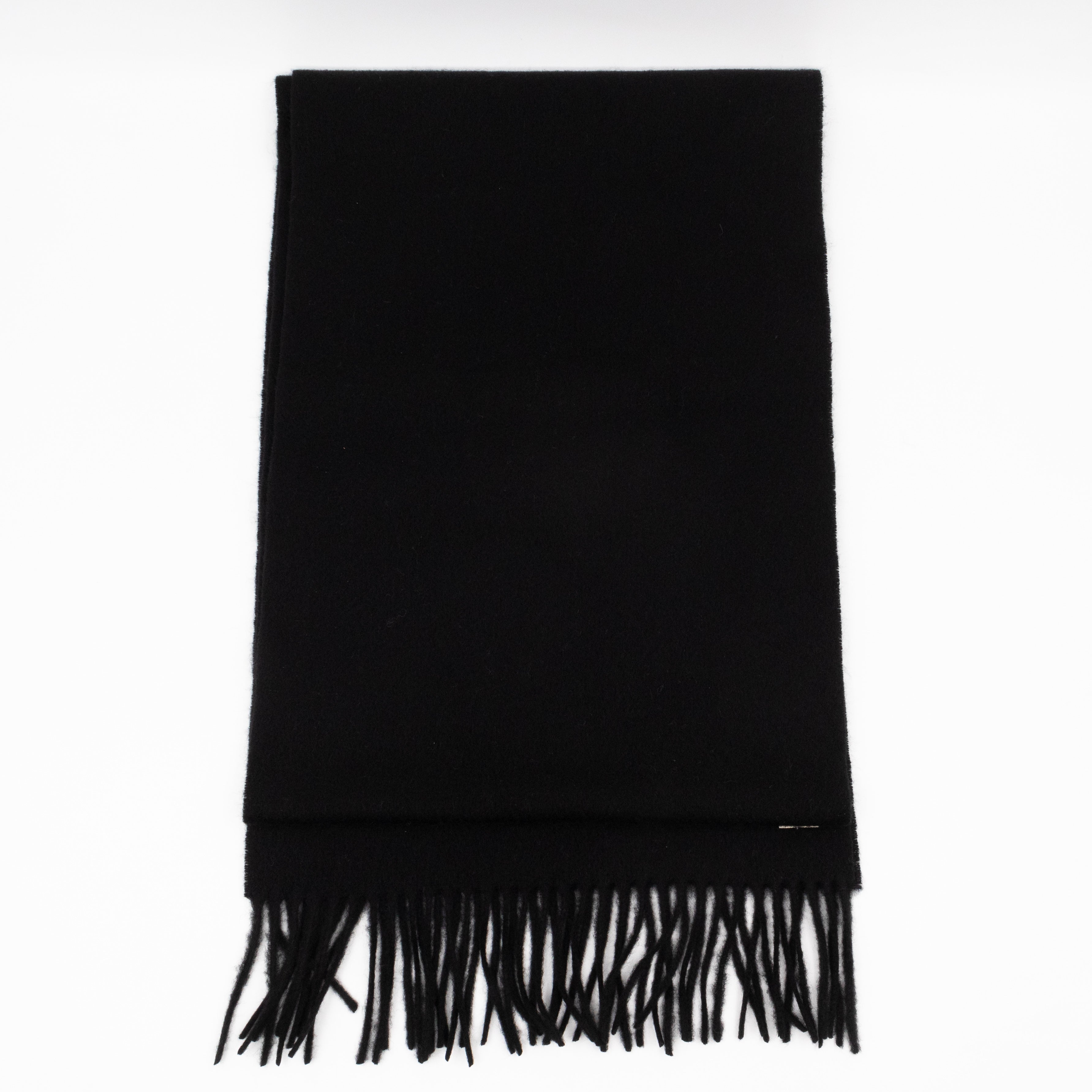 Small Solid Scarf Black Merino Wool