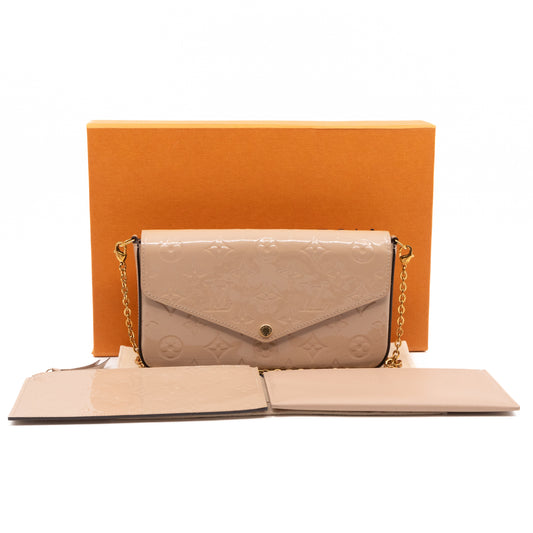 Pochette Felicie Beige Vernis Leather