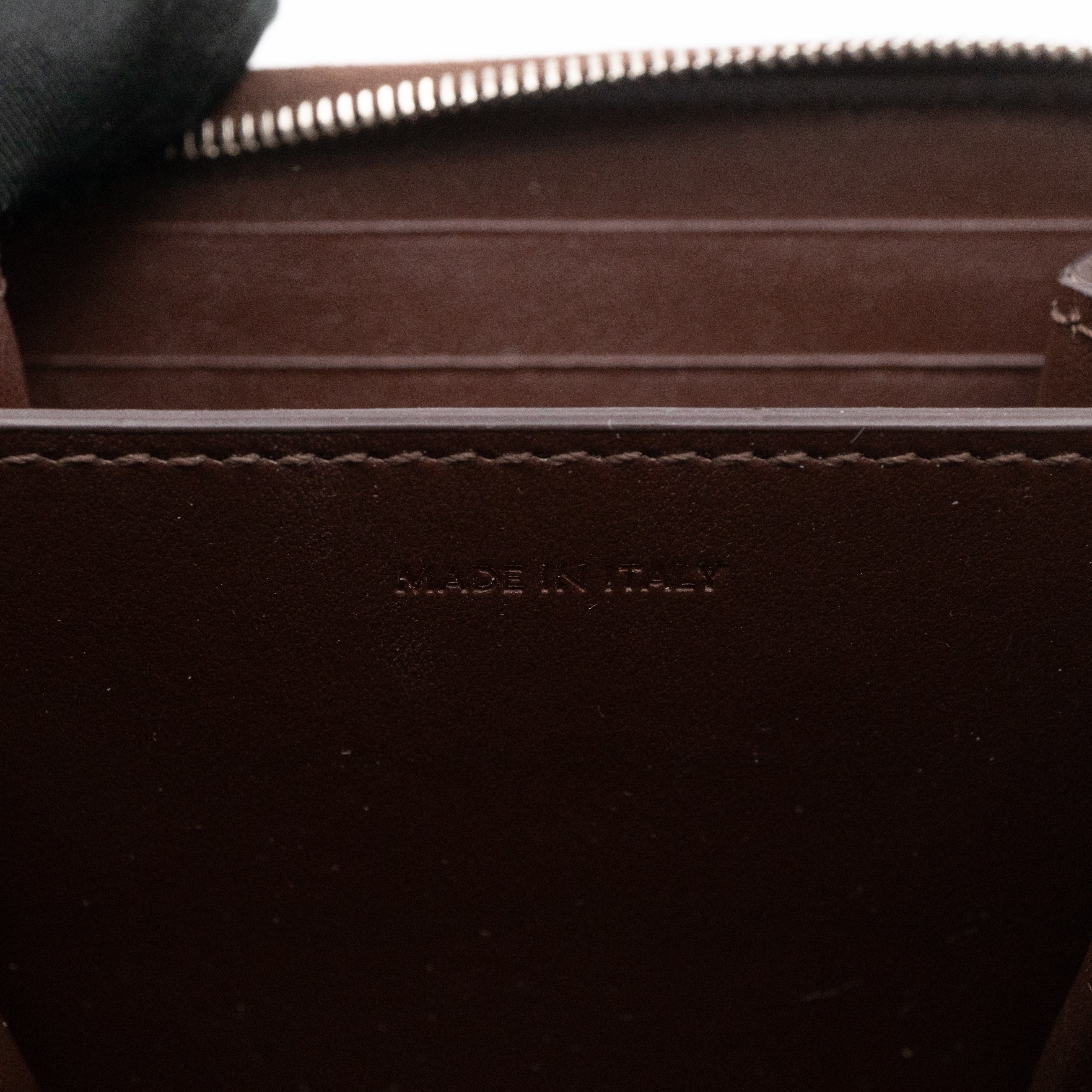 Zip Around Coin Purse Brown Calfskin Leather