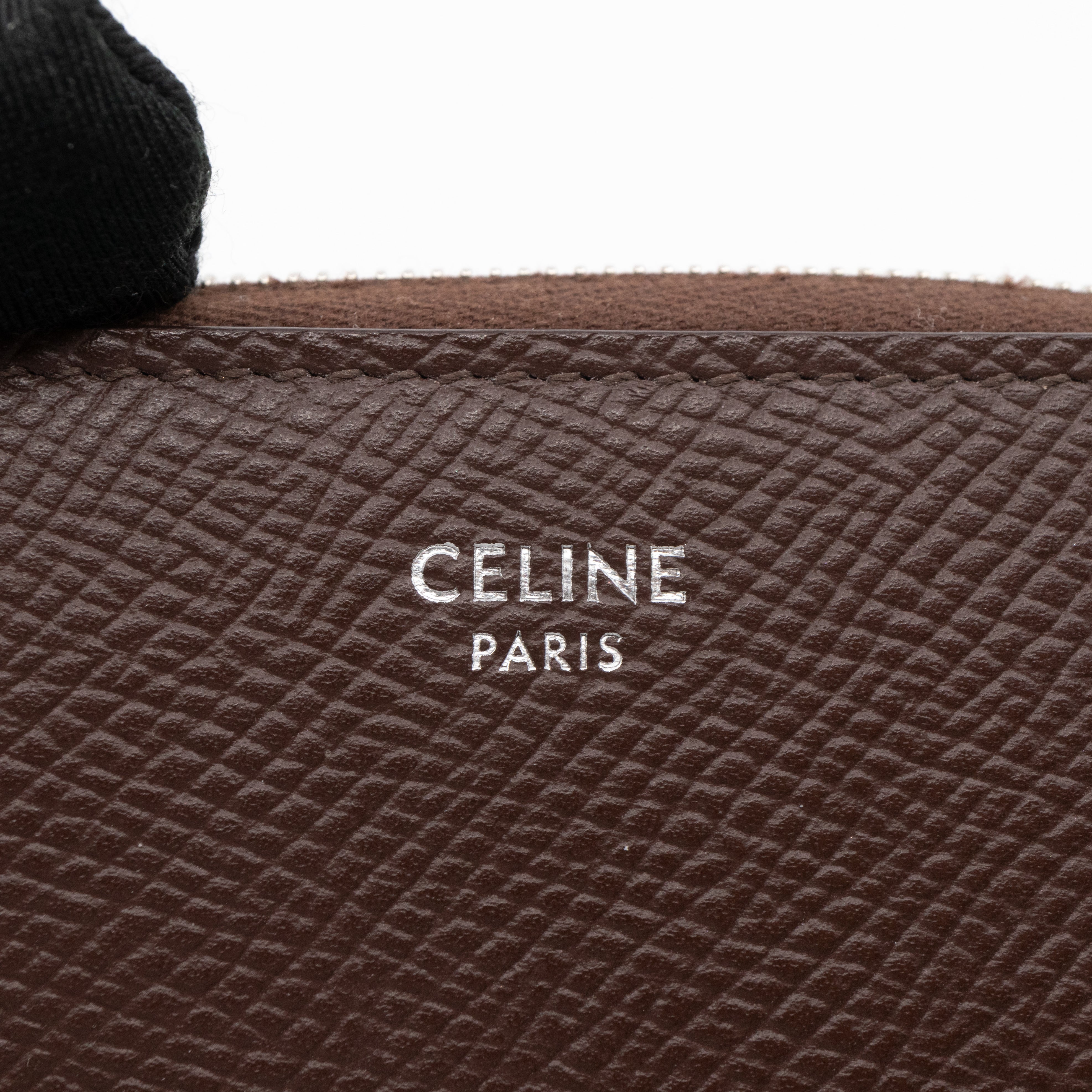 Zip Around Coin Purse Brown Calfskin Leather