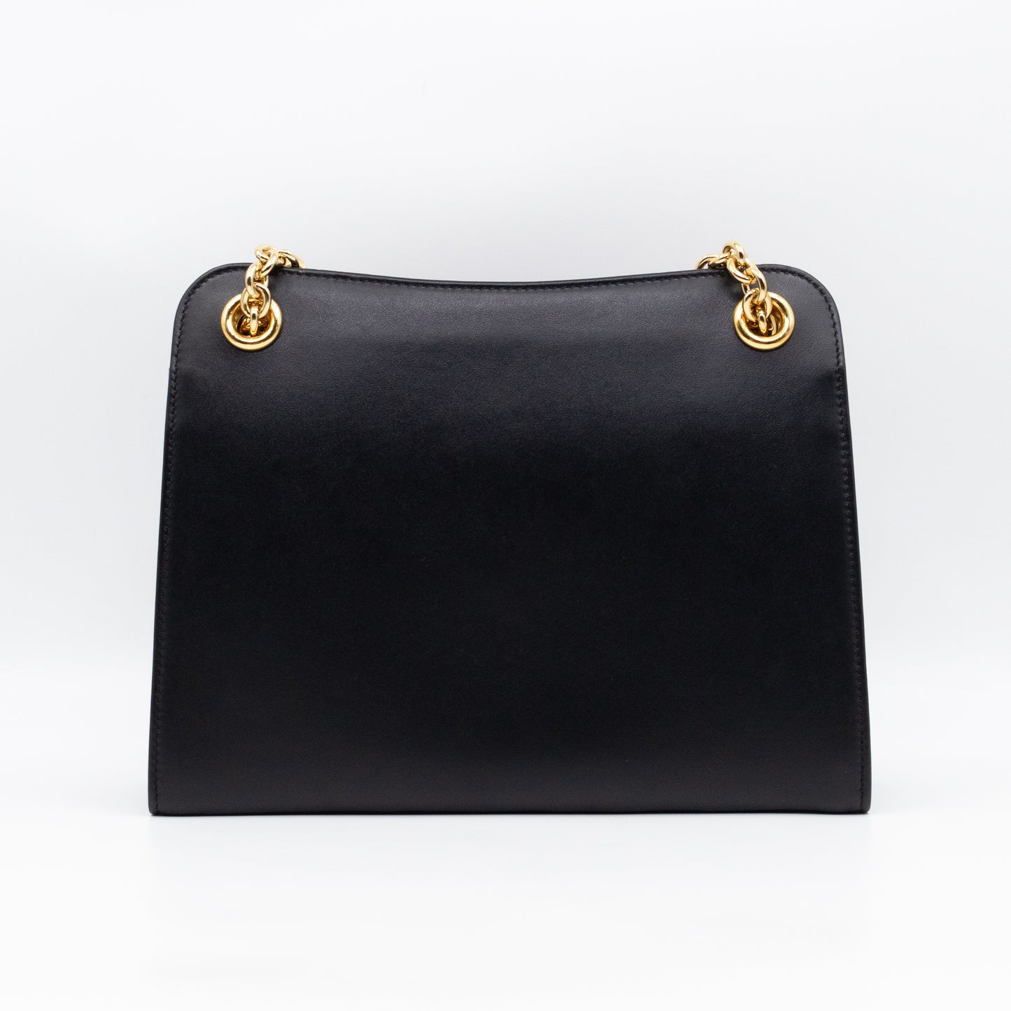 Zumi Chain Shoulder Bag Black Leather