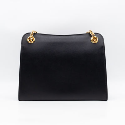 Zumi Chain Shoulder Bag Black Leather