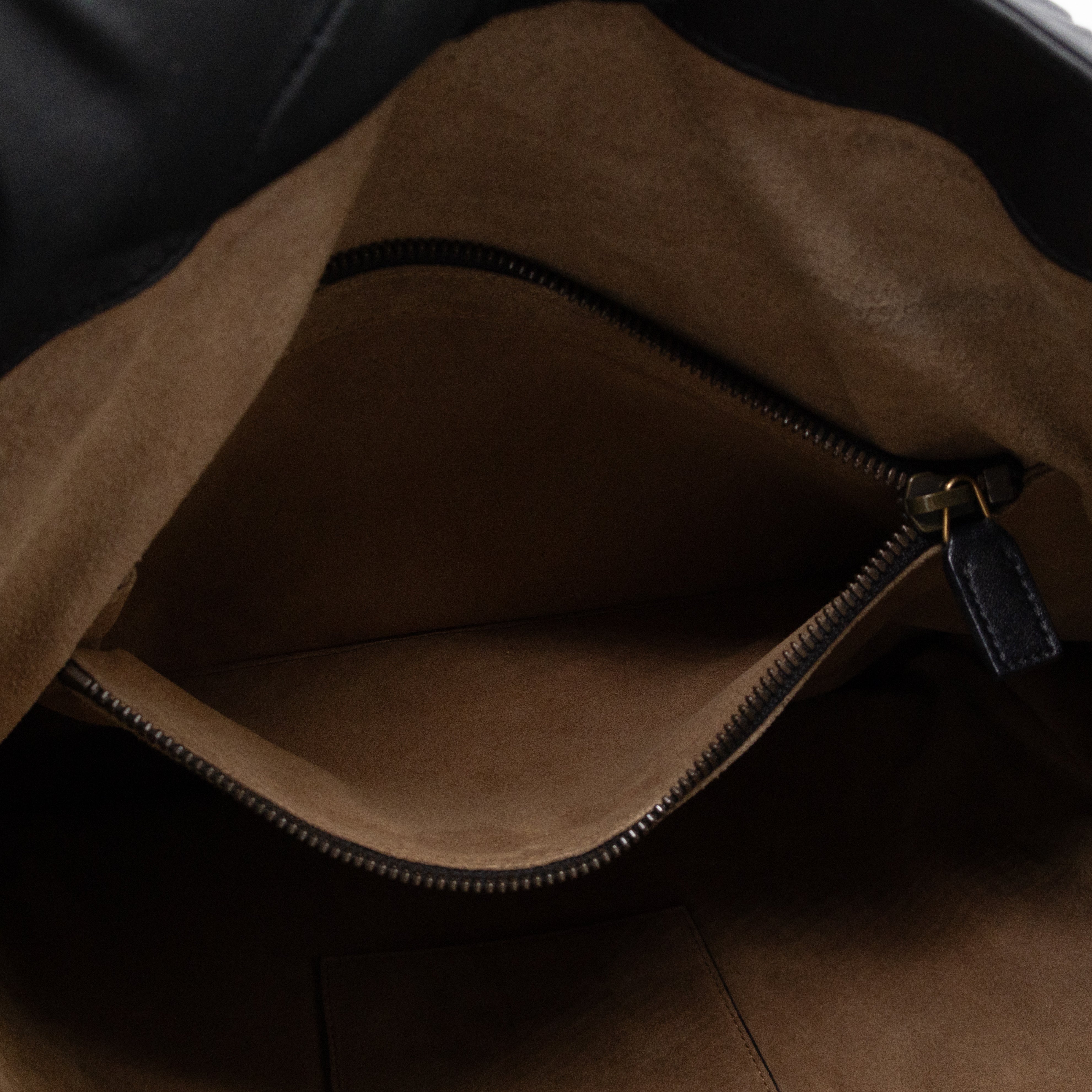 Braided Detail Feline Shopper Bag Black Leather