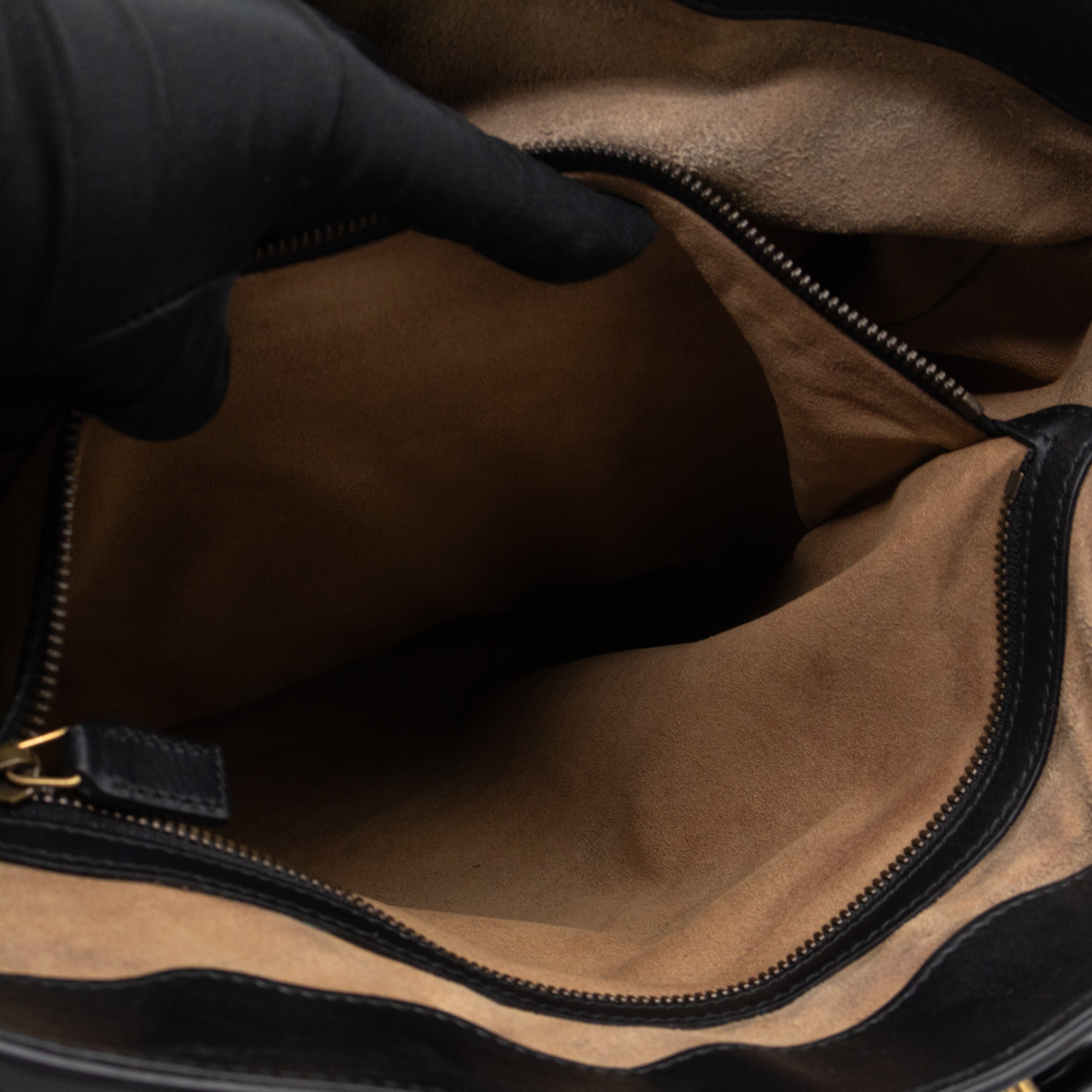 Braided Detail Feline Shopper Bag Black Leather