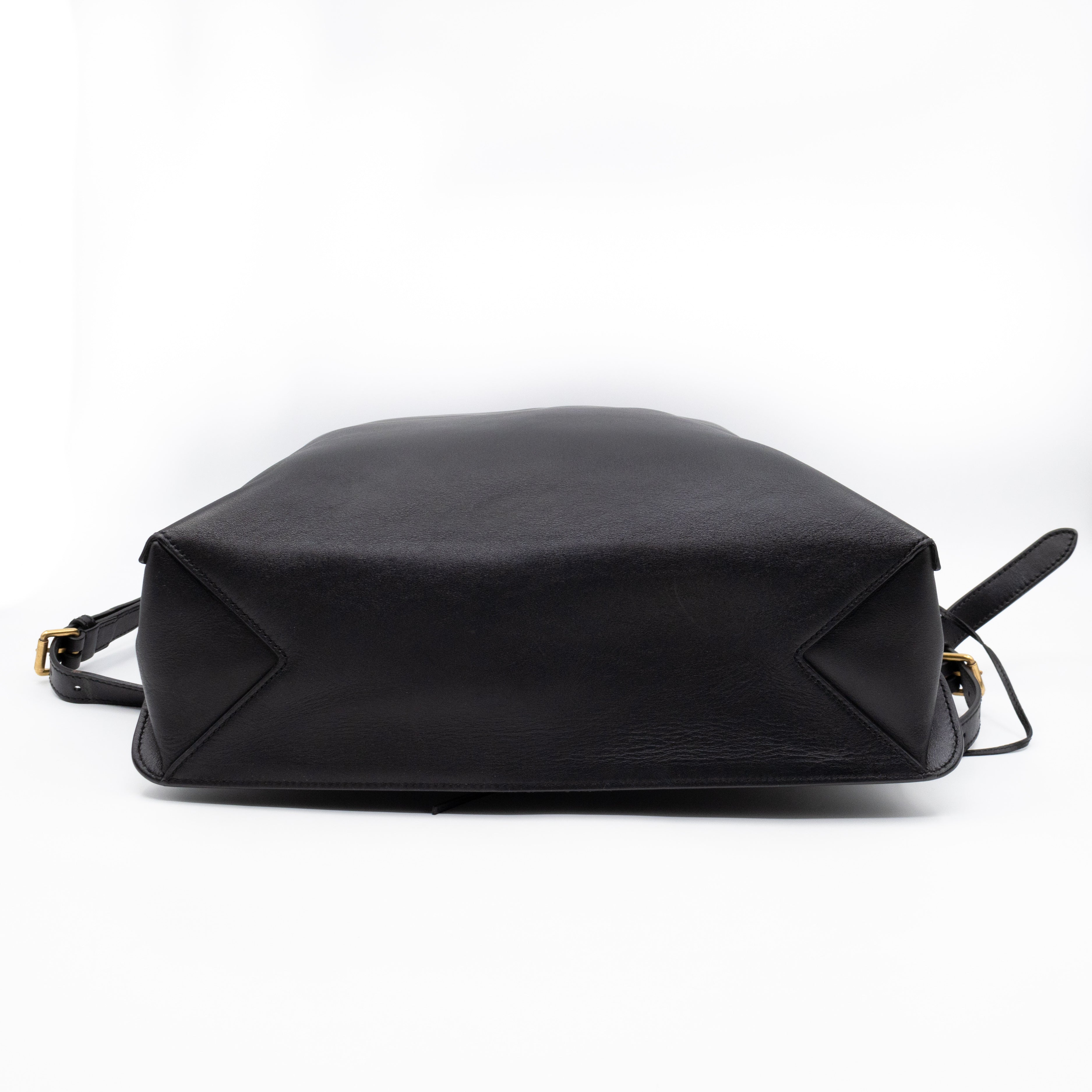 Braided Detail Feline Shopper Bag Black Leather