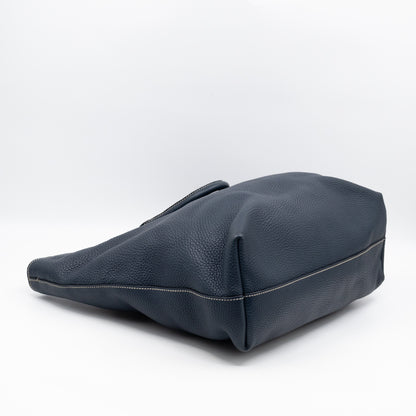 Shopper Tote Blue Leather