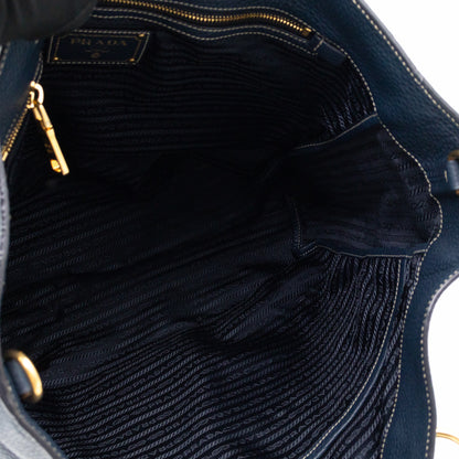 Shopper Tote Blue Leather