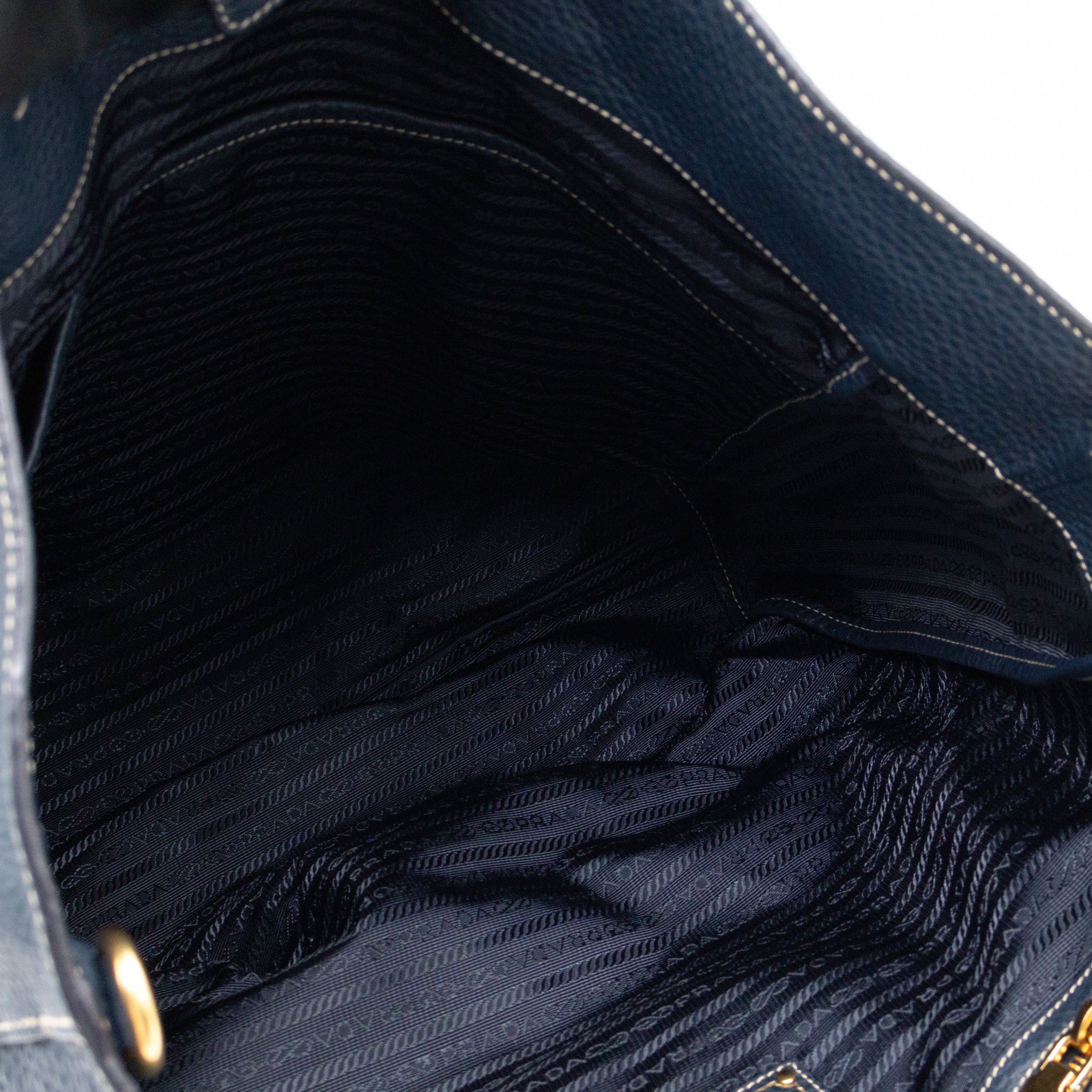 Shopper Tote Blue Leather