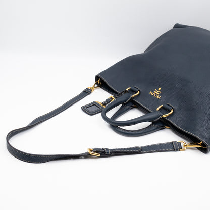 Shopper Tote Blue Leather