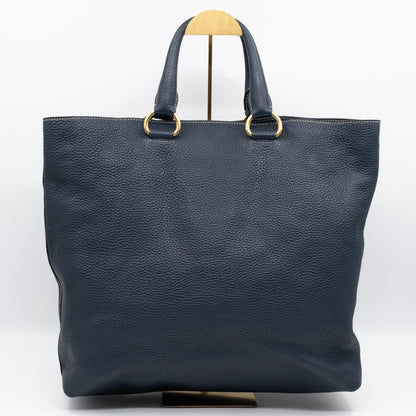 Shopper Tote Blue Leather