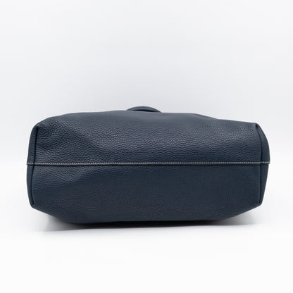 Shopper Tote Blue Leather