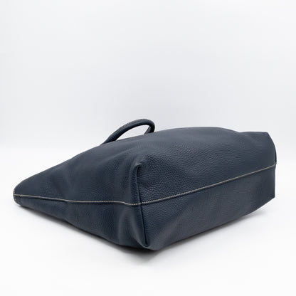 Shopper Tote Blue Leather