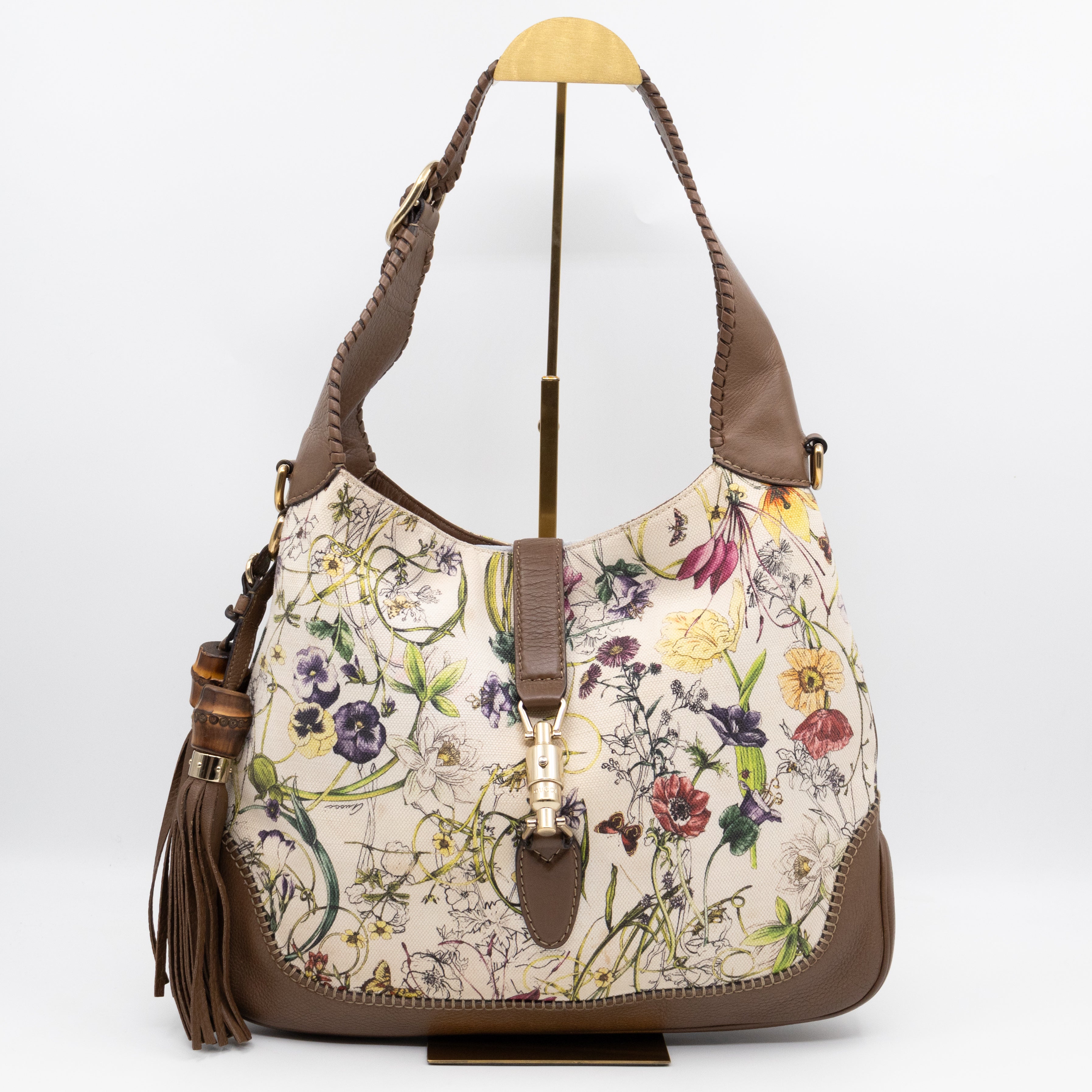 Jackie Two-way Shoulder Bag Floral Canvas