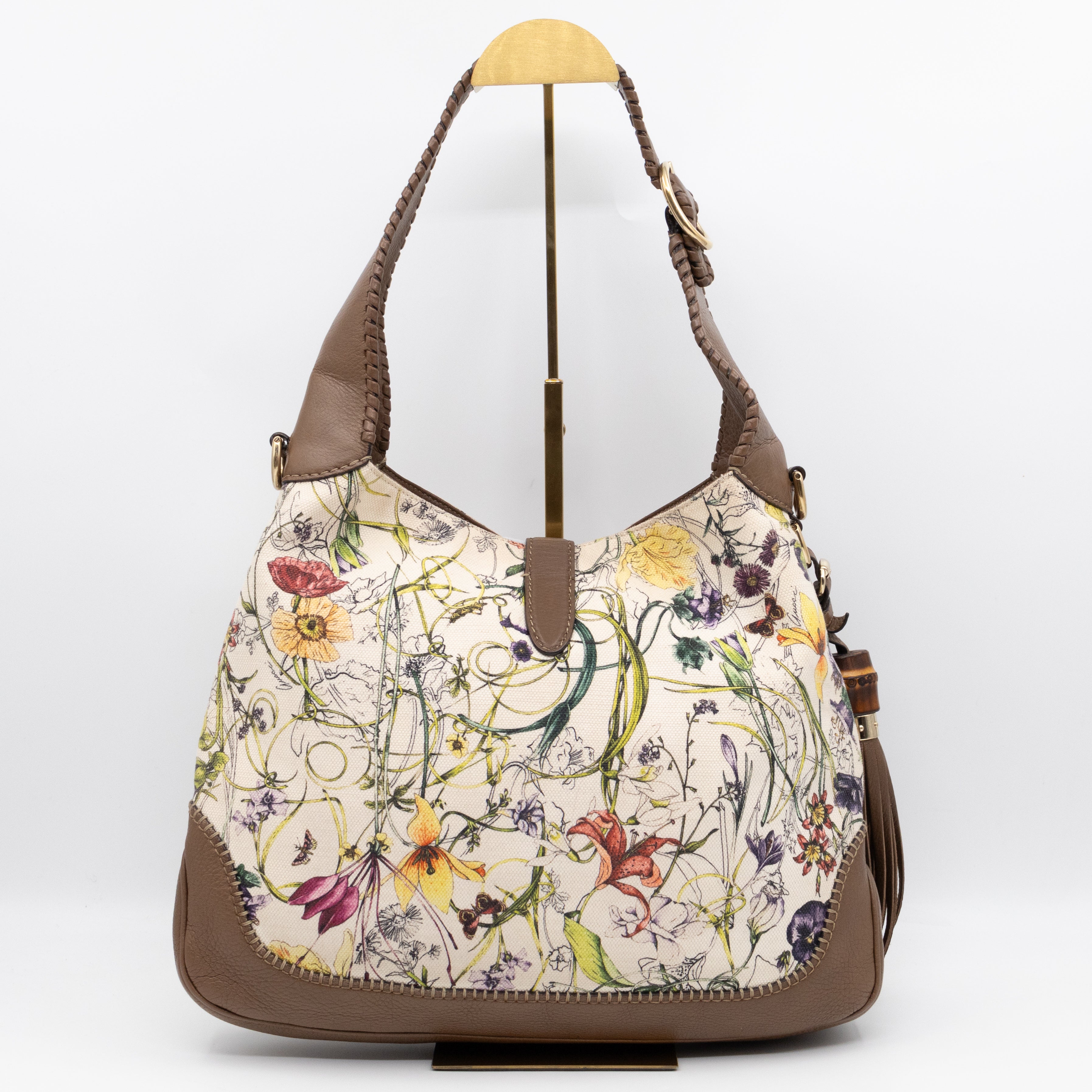 Jackie Two-way Shoulder Bag Floral Canvas