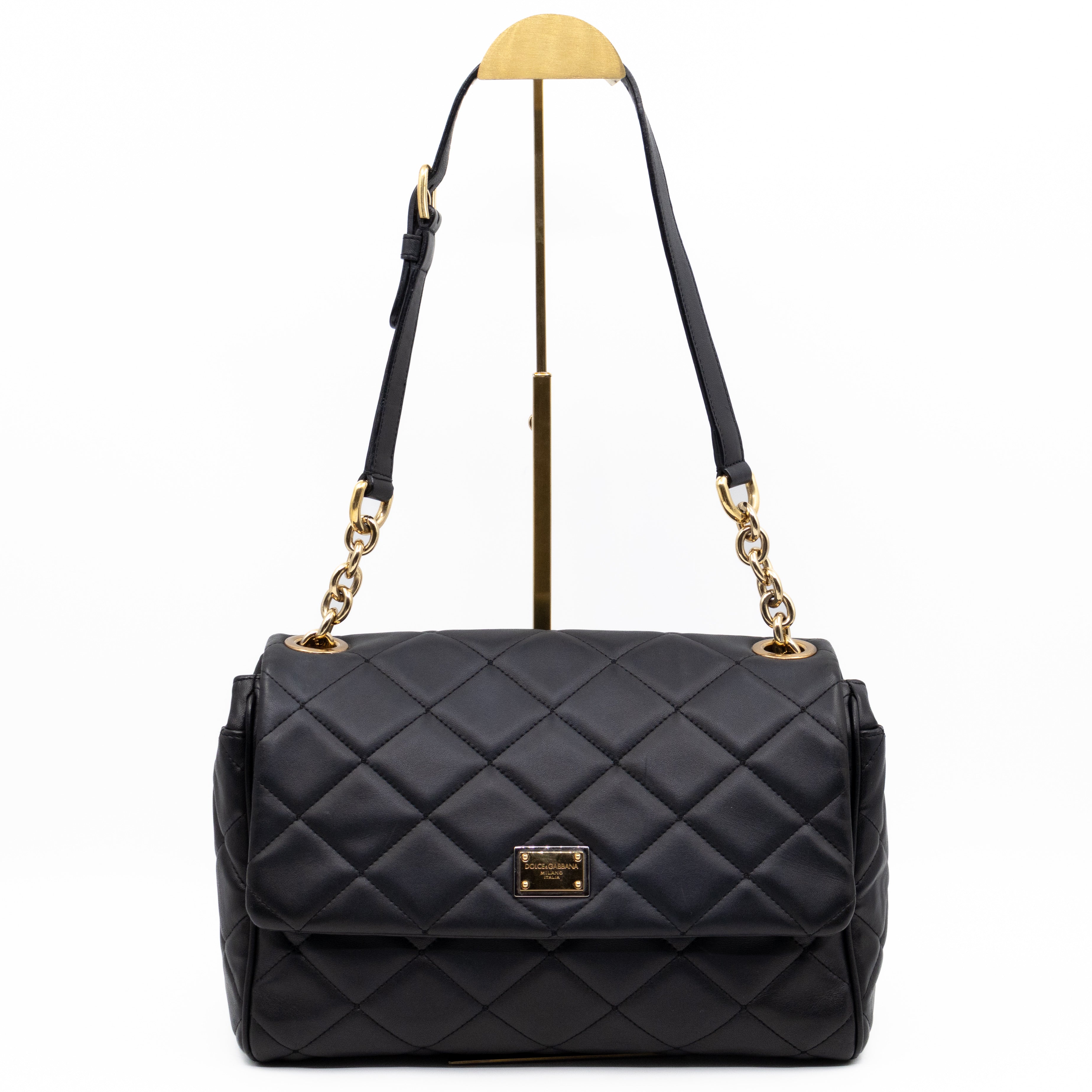 Miss Kate Quilted Black Leather