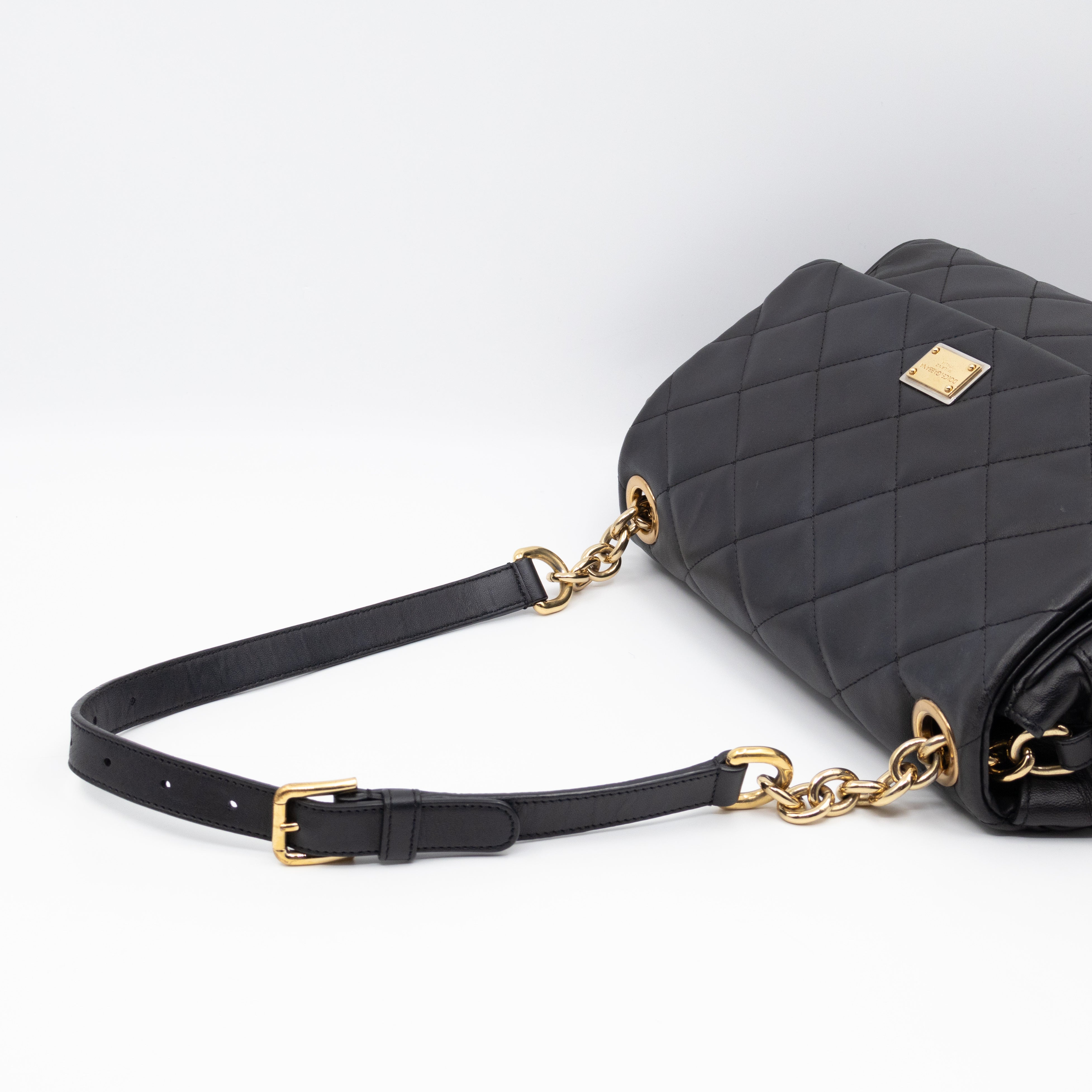 Miss Kate Quilted Black Leather