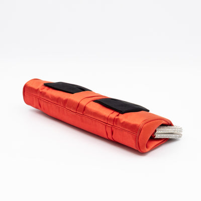 Crystal Satin Evening Clutch Bag Red Satin