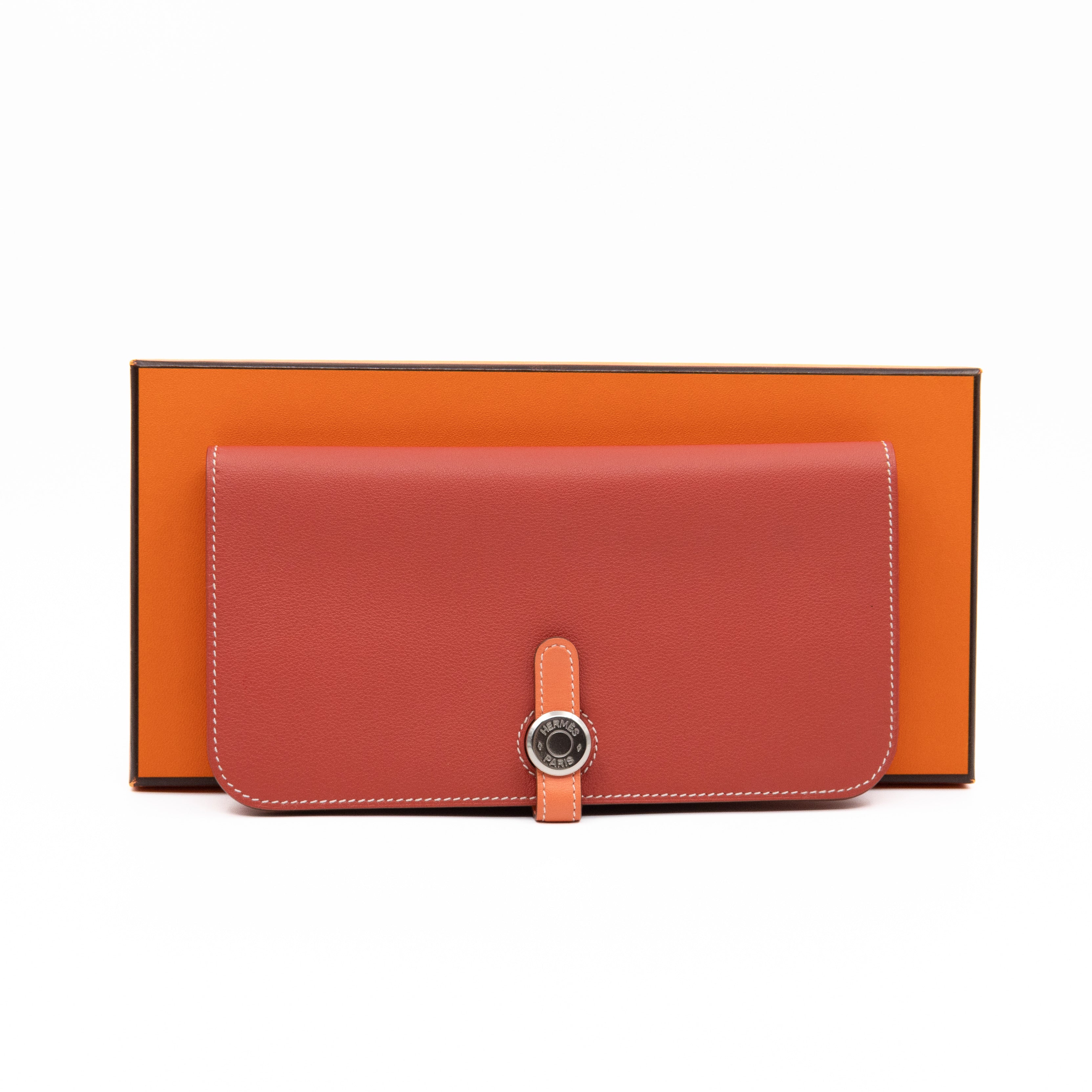 Dogon Long Wallet Sanguine Crevette Leather