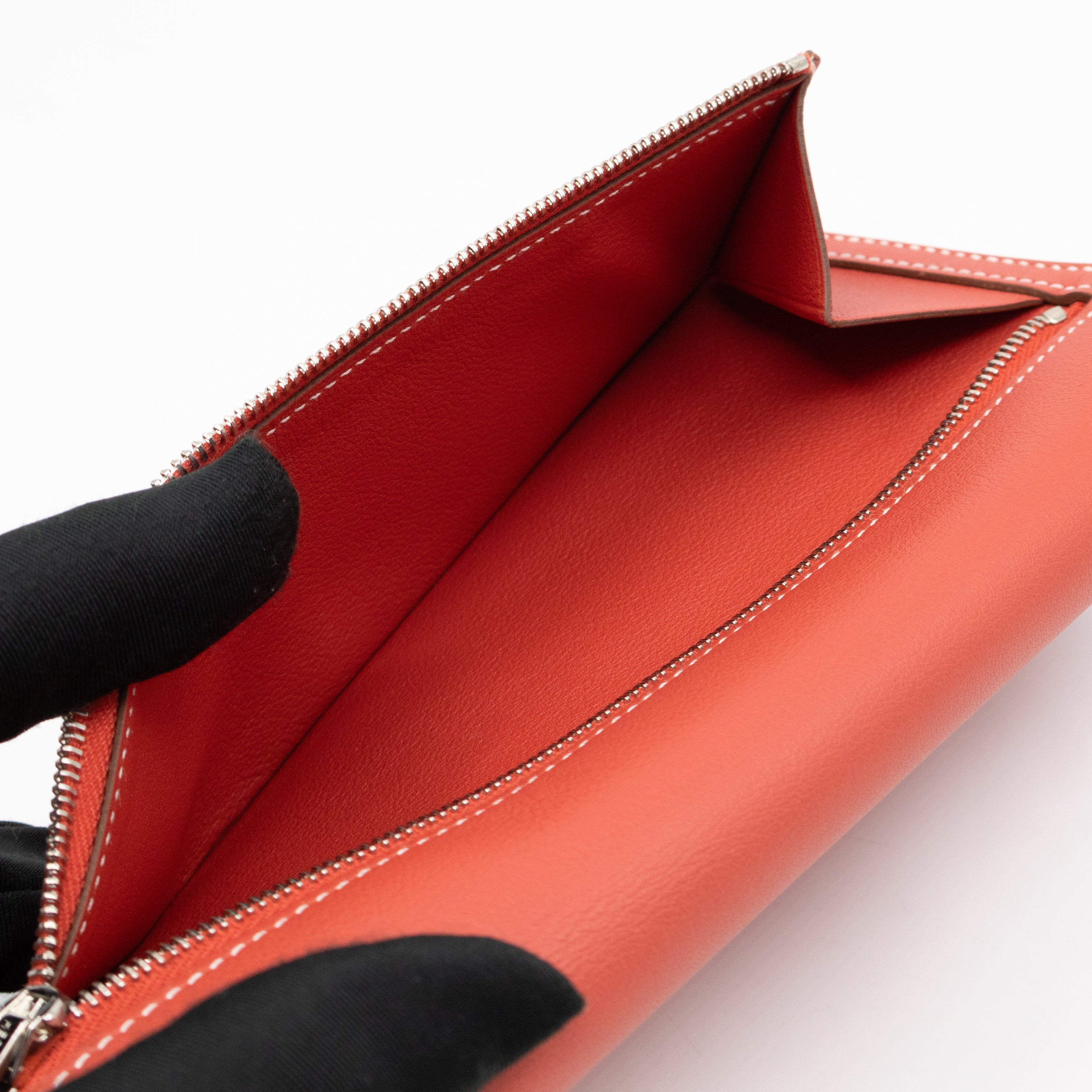 Dogon Long Wallet Sanguine Crevette Leather