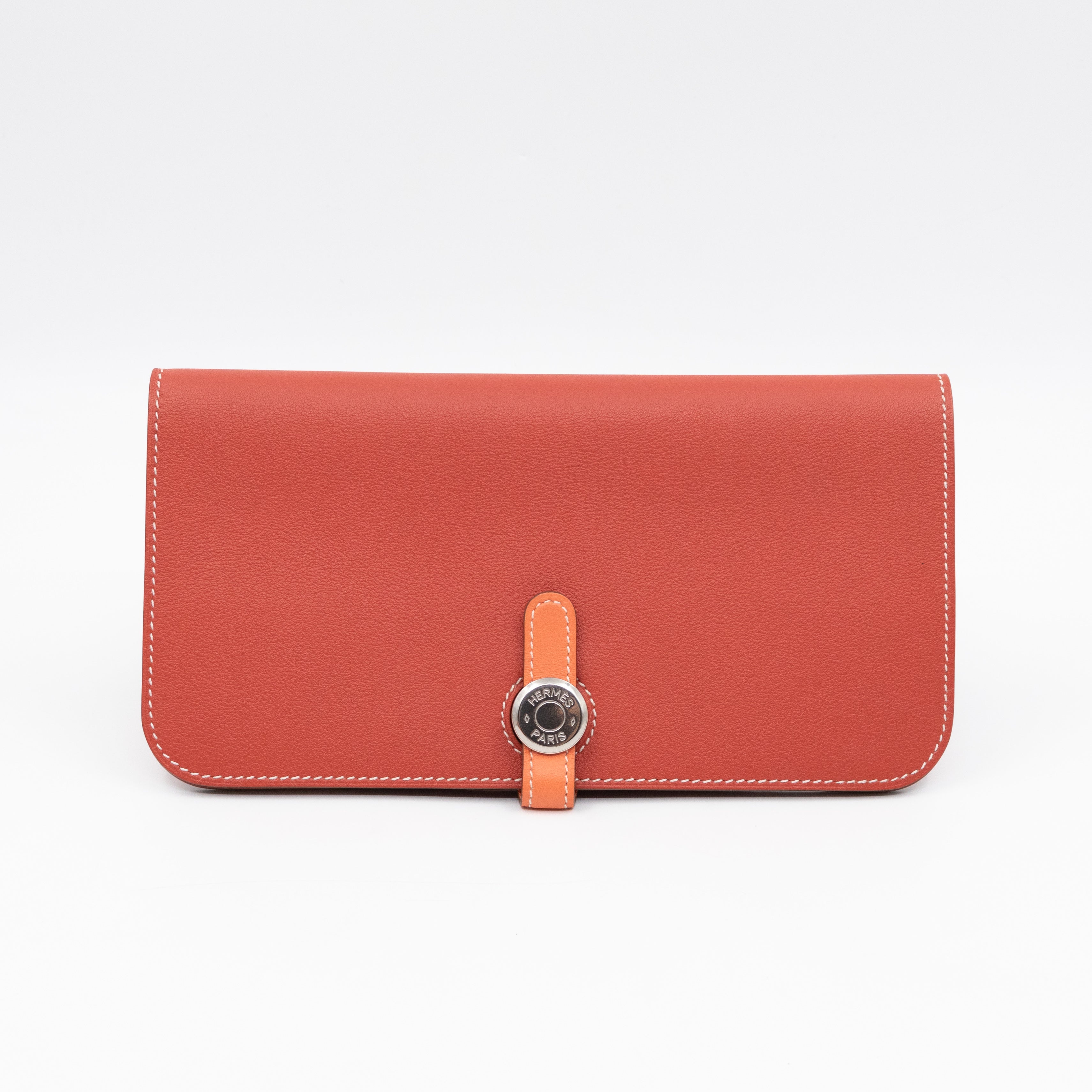 Dogon Long Wallet Sanguine Crevette Leather