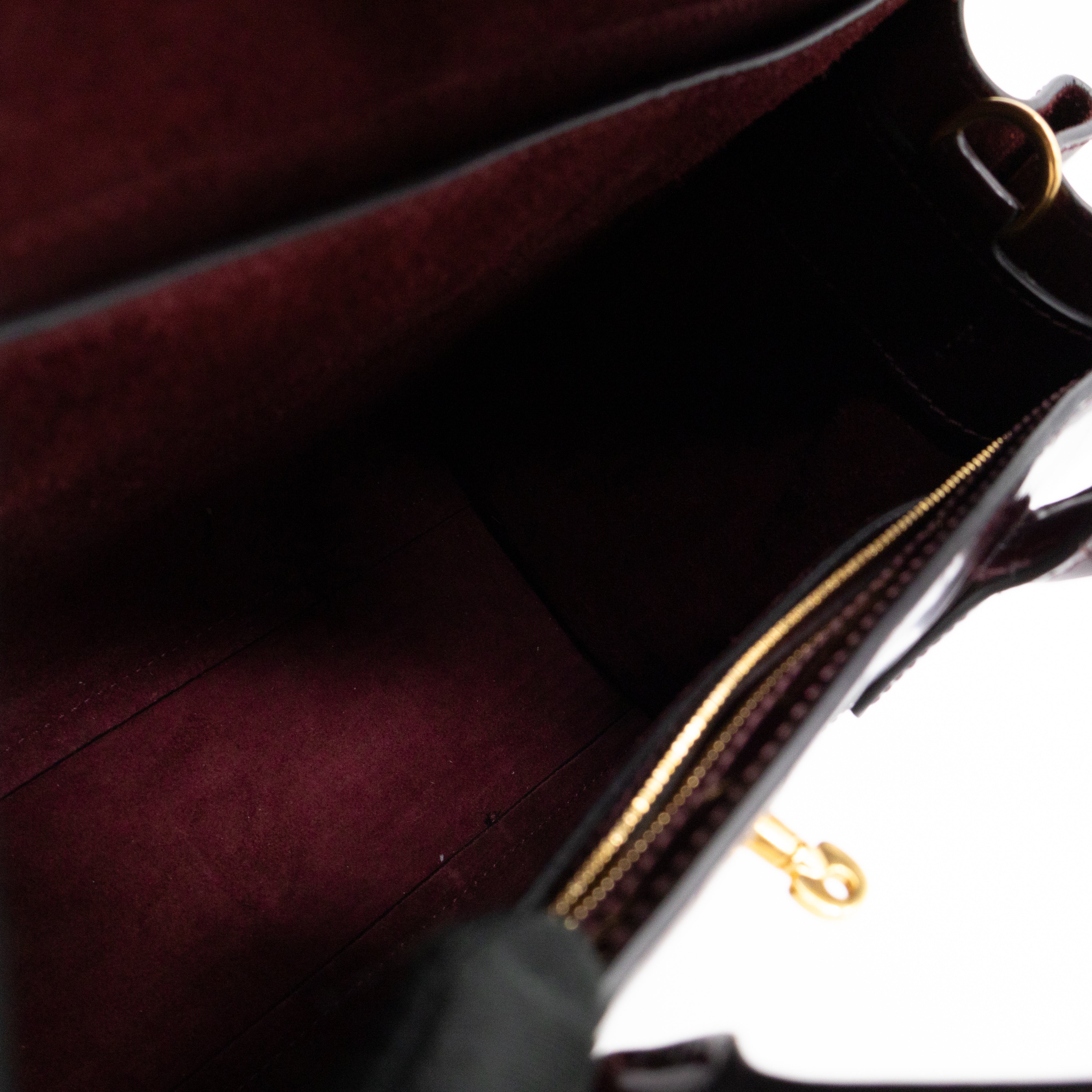 Small Bayswater Oxblood Polished Croc Embossed Leather