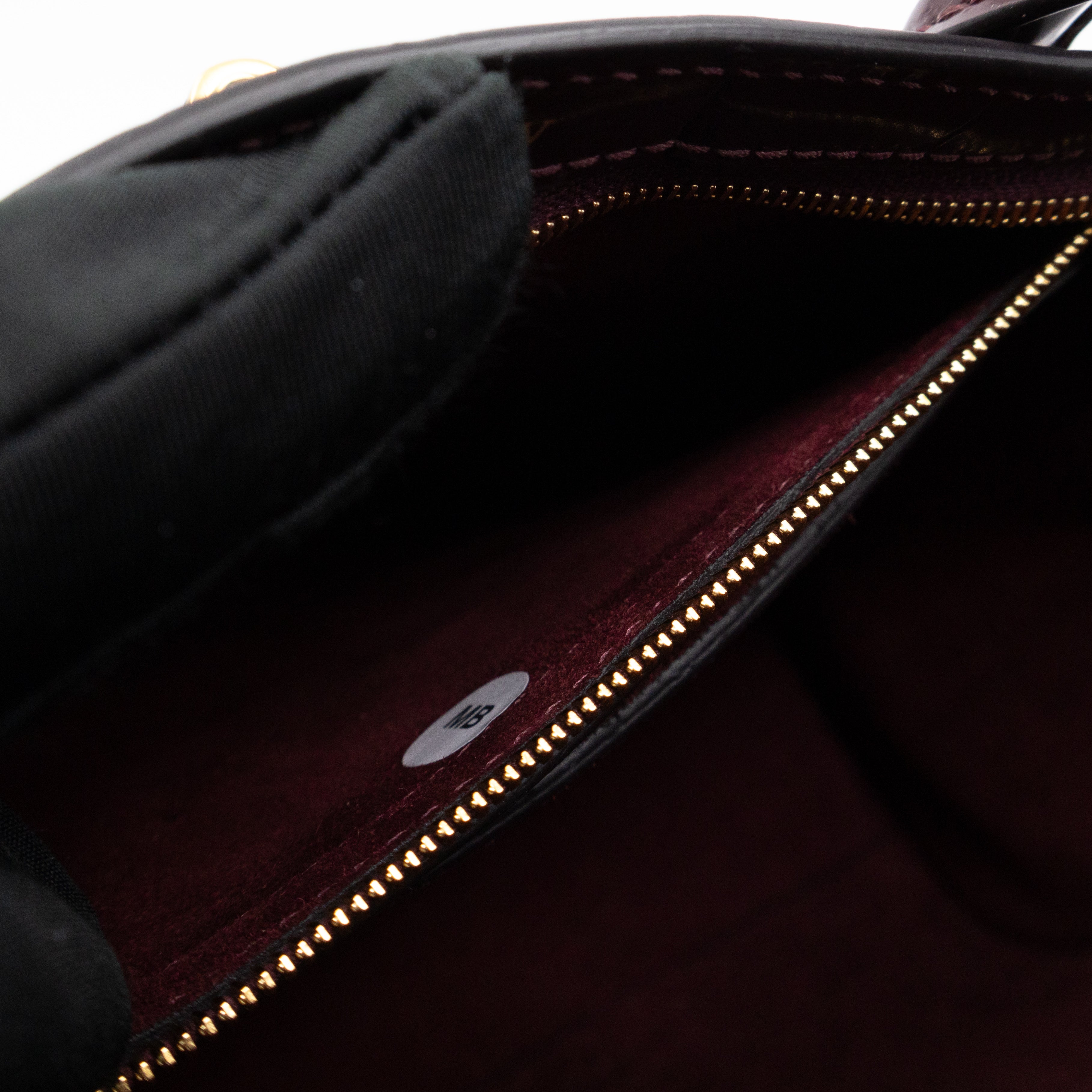 Small Bayswater Oxblood Polished Croc Embossed Leather