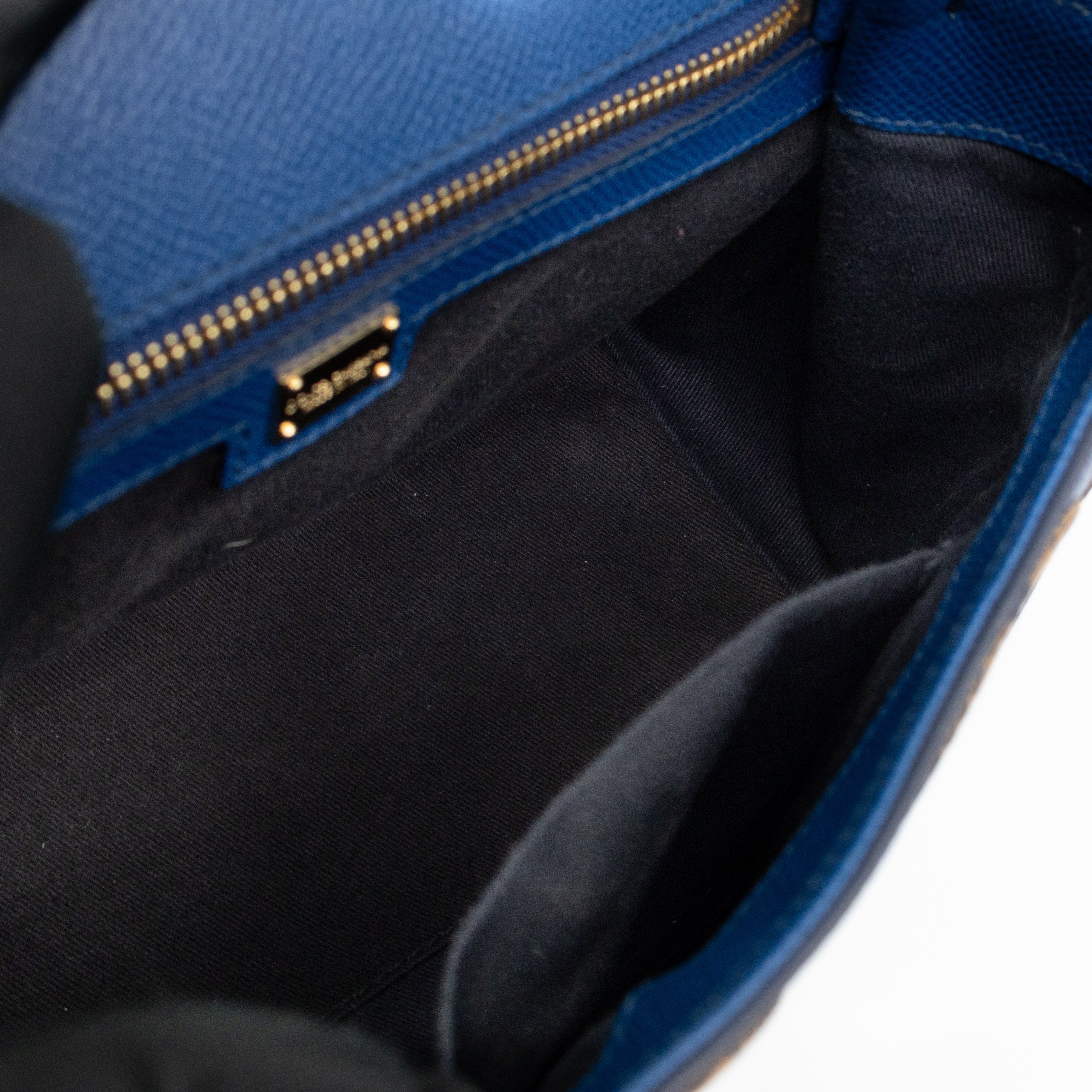 Sicily Medium Drummer Print Blue Leather