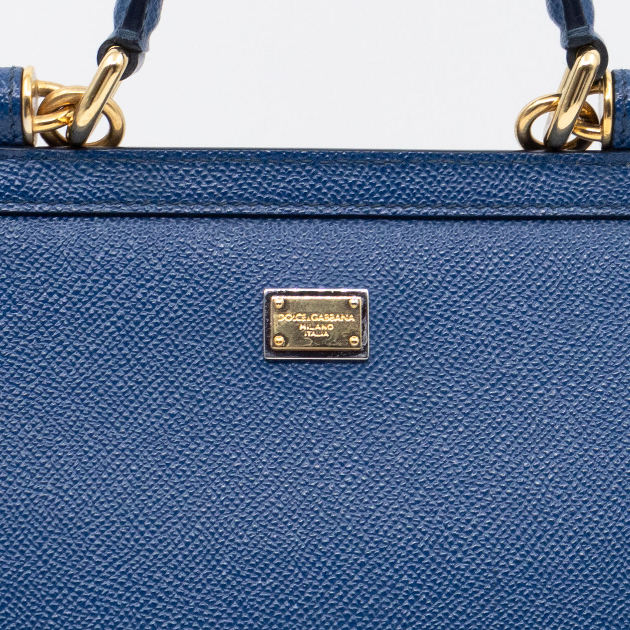Sicily Medium Drummer Print Blue Leather