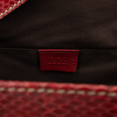 Trophy Small Tote Bag Beige GG Canvas Red Python Leather