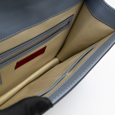 Large Rockstud Glam Lock Top Handle Bag Blue Leather