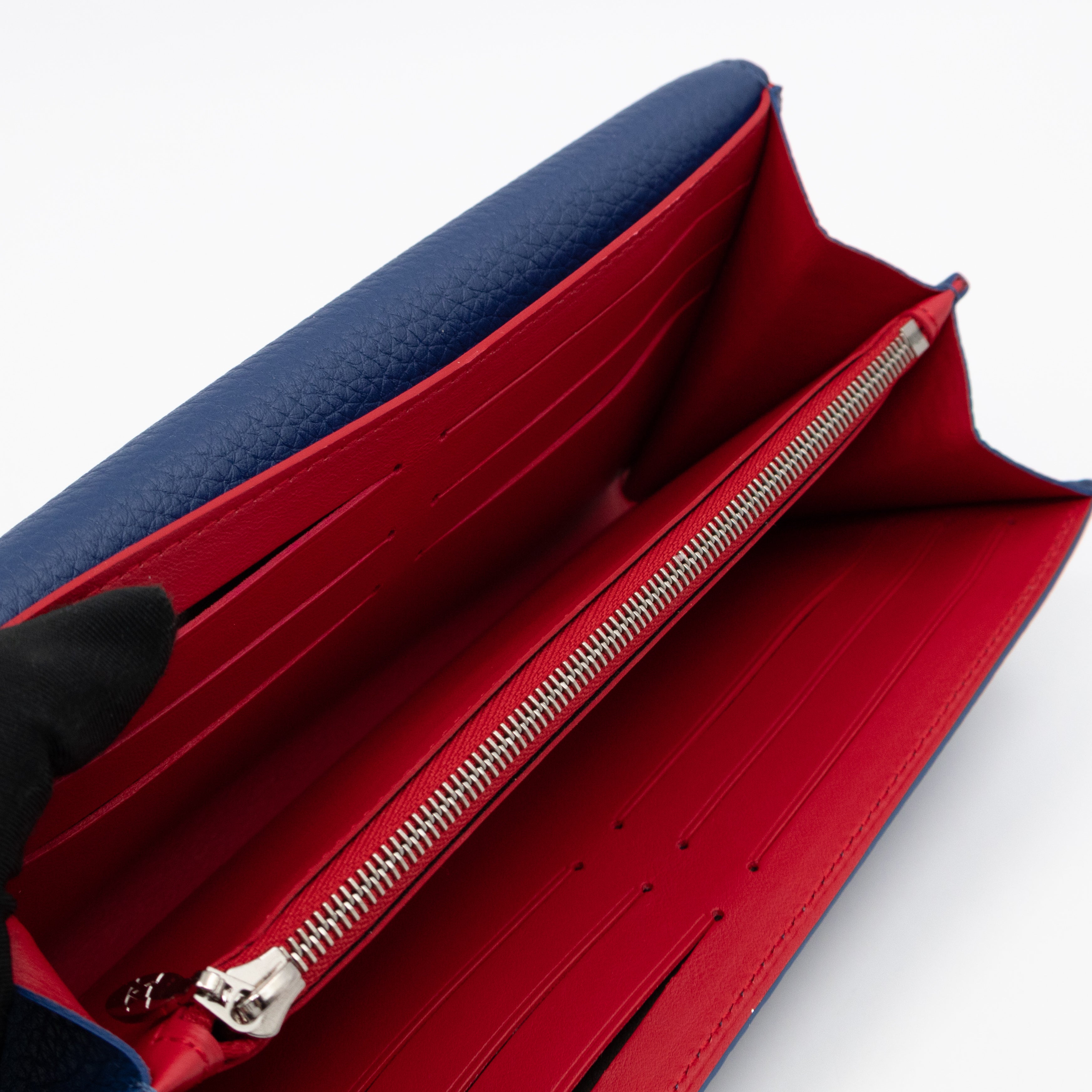 Capucines Wallet Blue Taurillon Leather