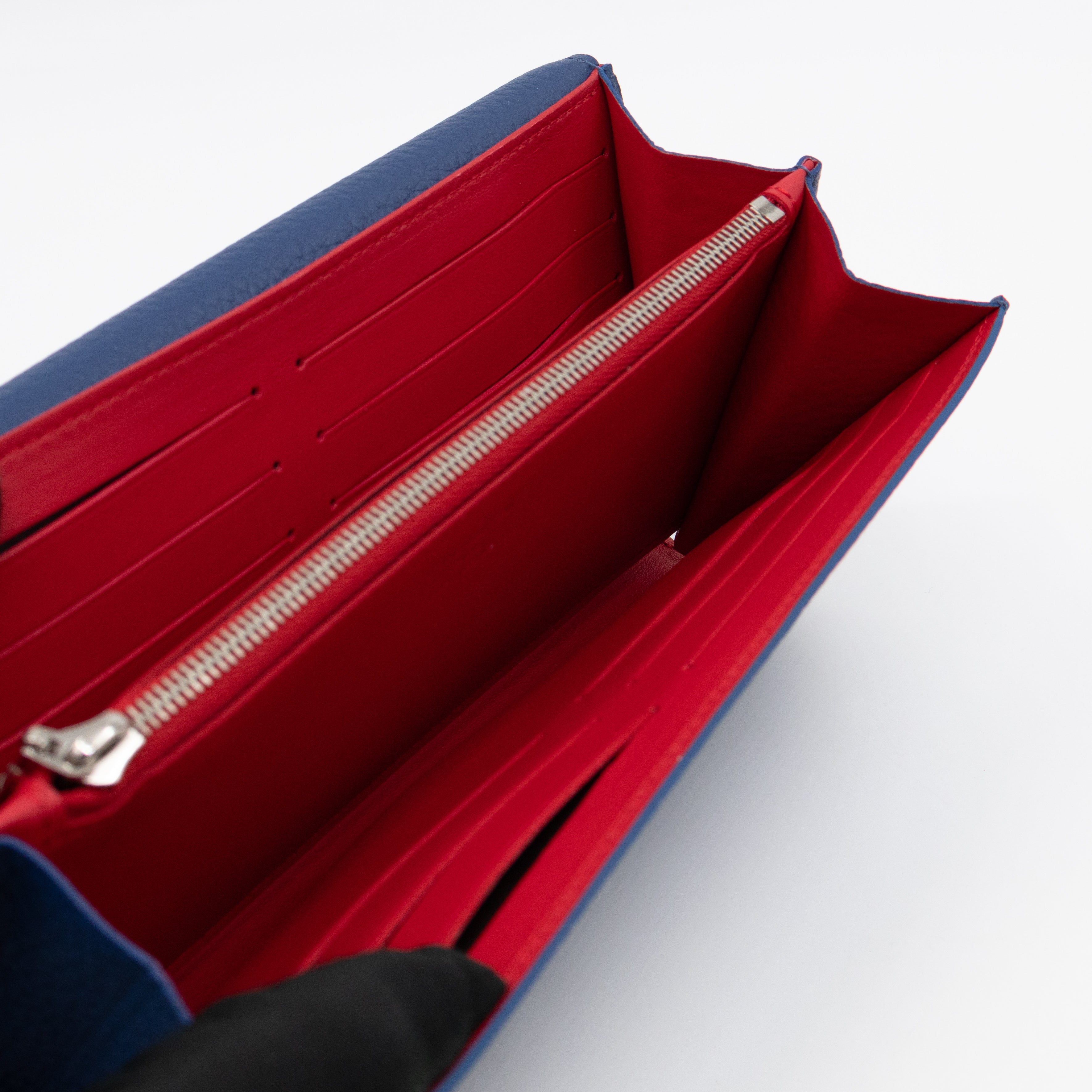 Capucines Wallet Blue Taurillon Leather
