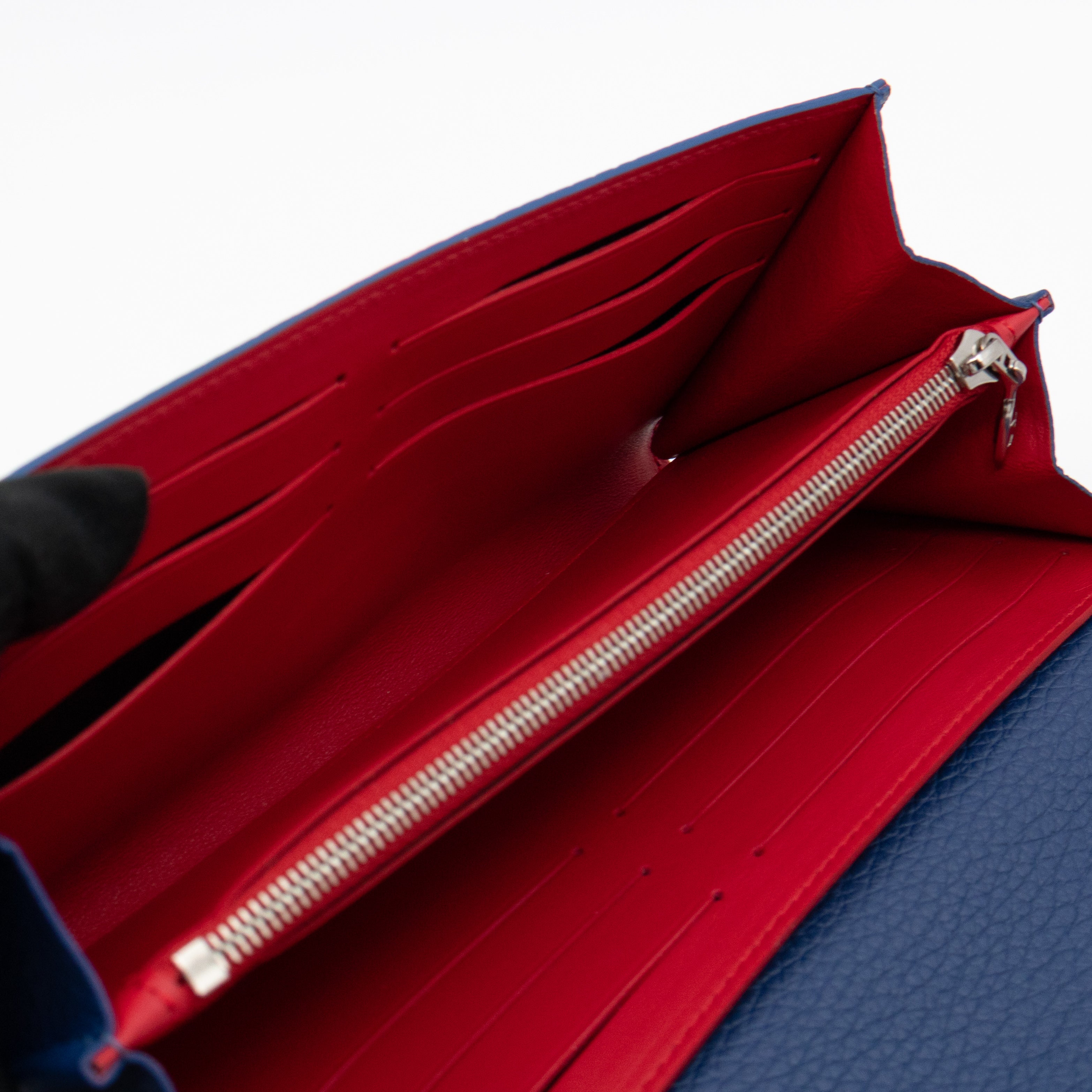 Capucines Wallet Blue Taurillon Leather