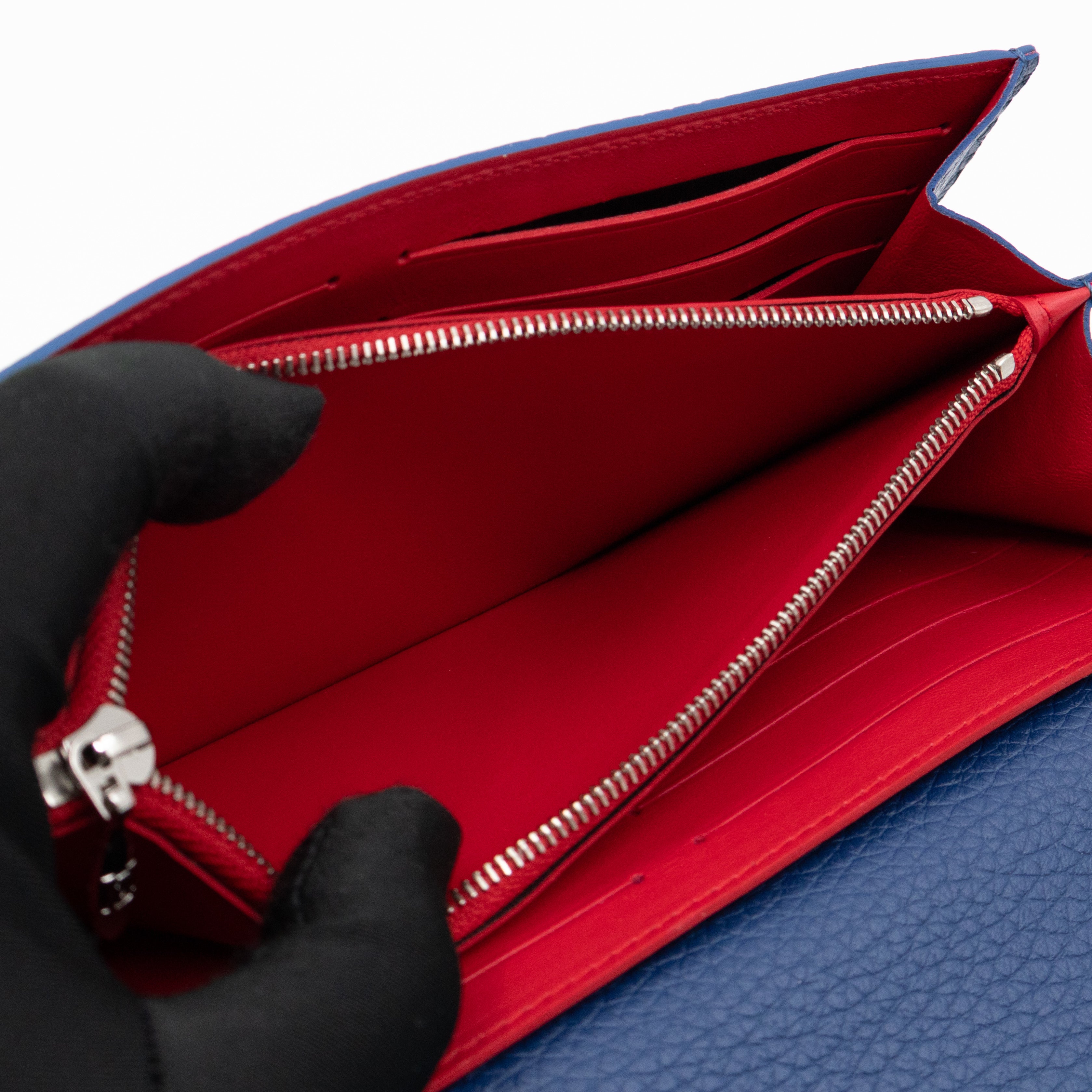 Capucines Wallet Blue Taurillon Leather