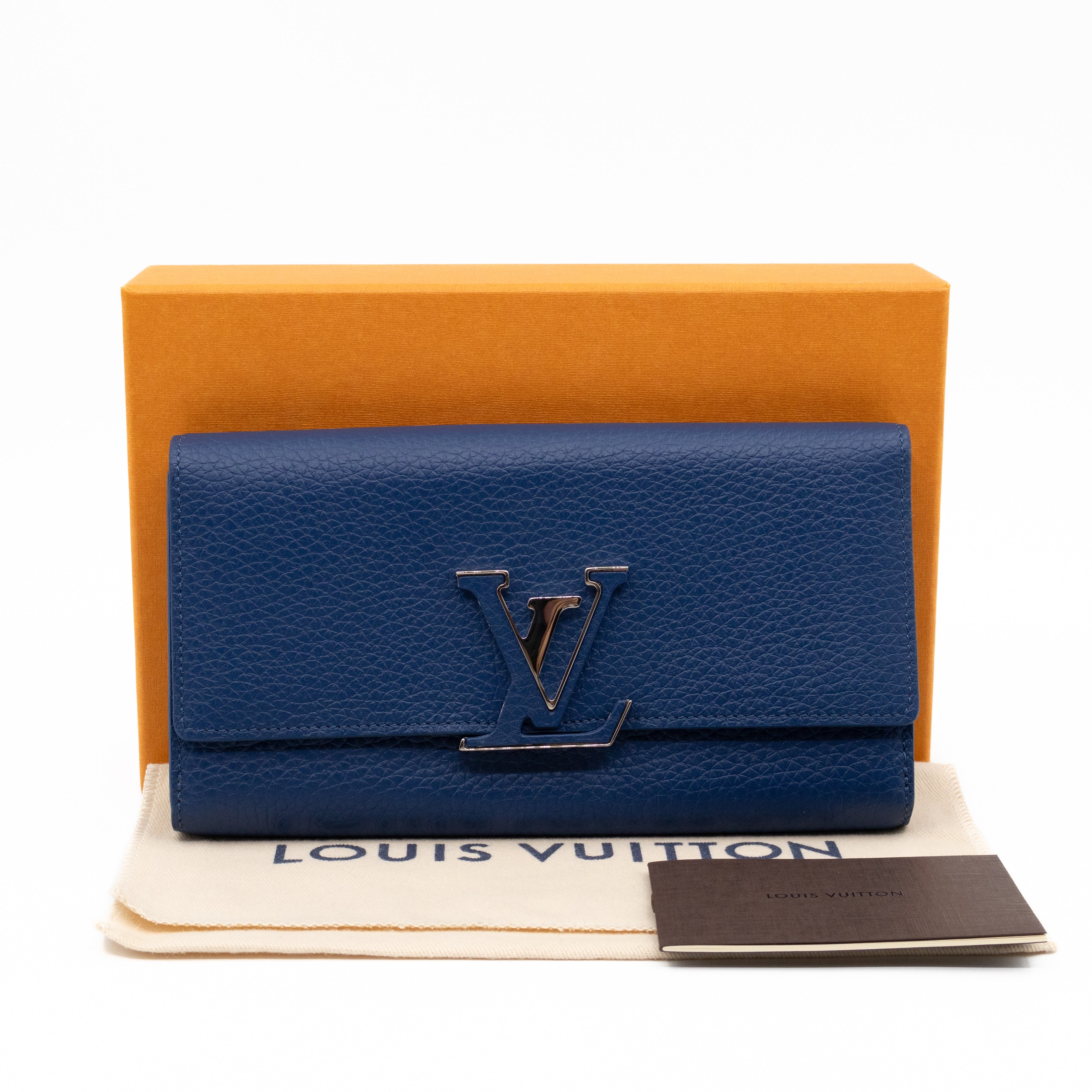 Capucines Wallet Blue Taurillon Leather