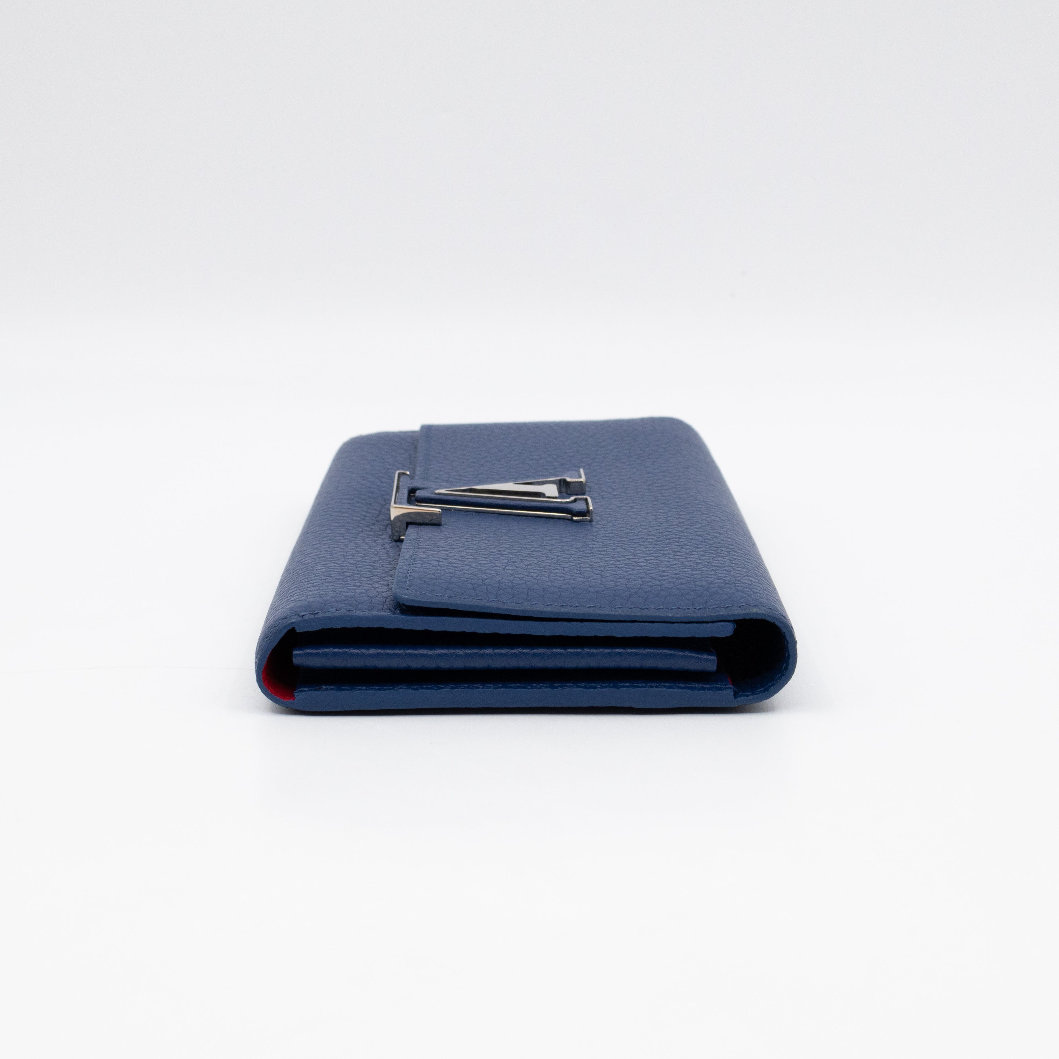 Capucines Wallet Blue Taurillon Leather
