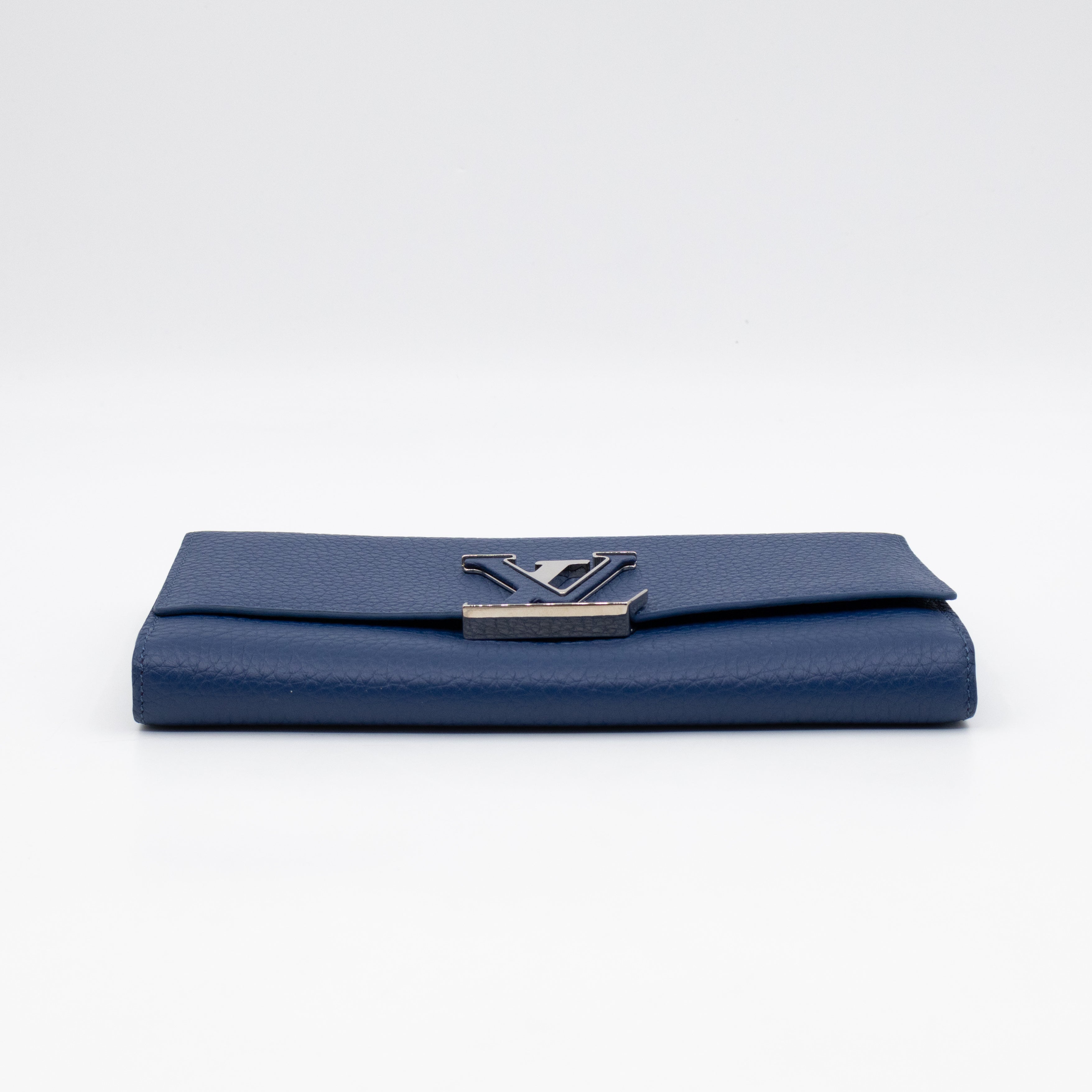 Capucines Wallet Blue Taurillon Leather