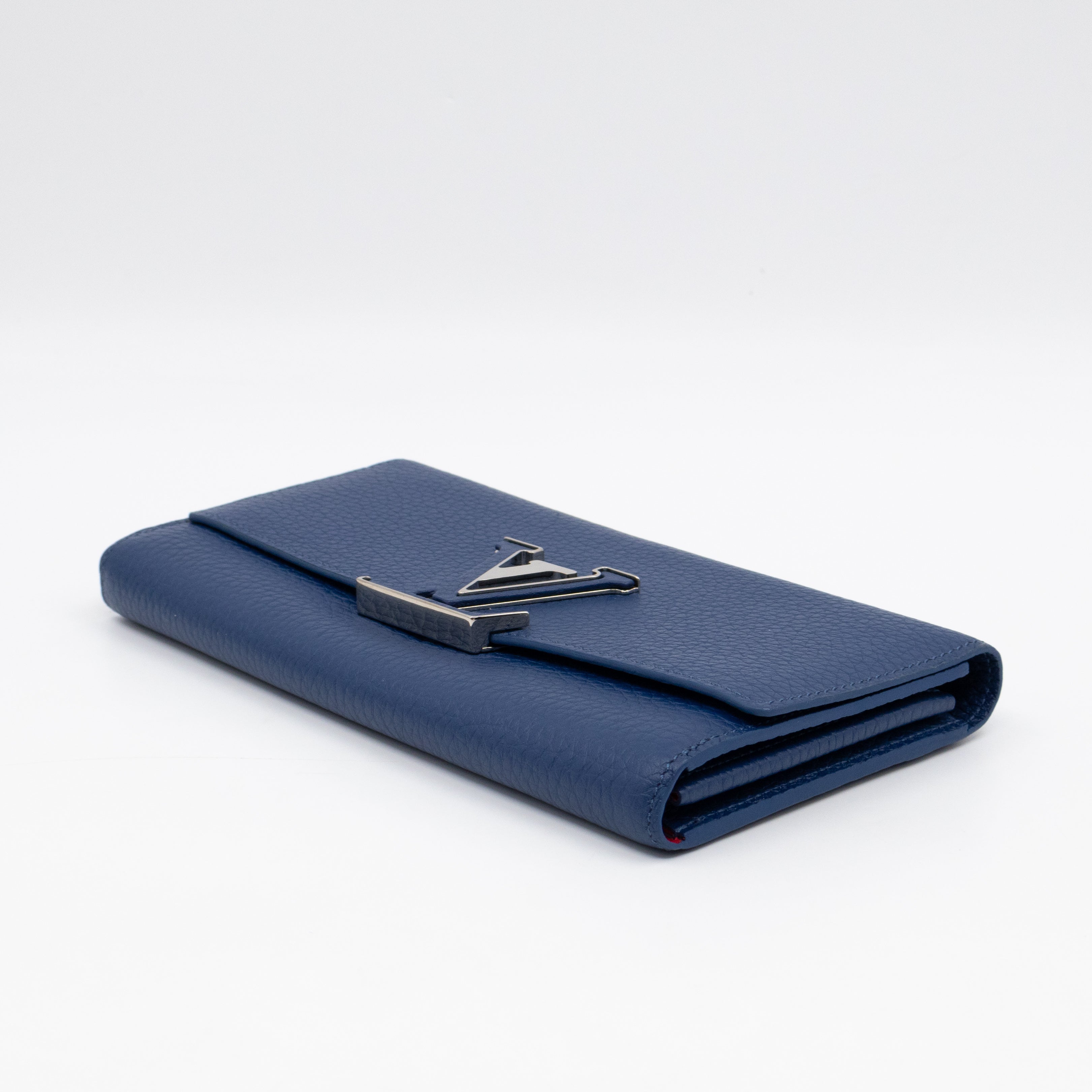 Capucines Wallet Blue Taurillon Leather