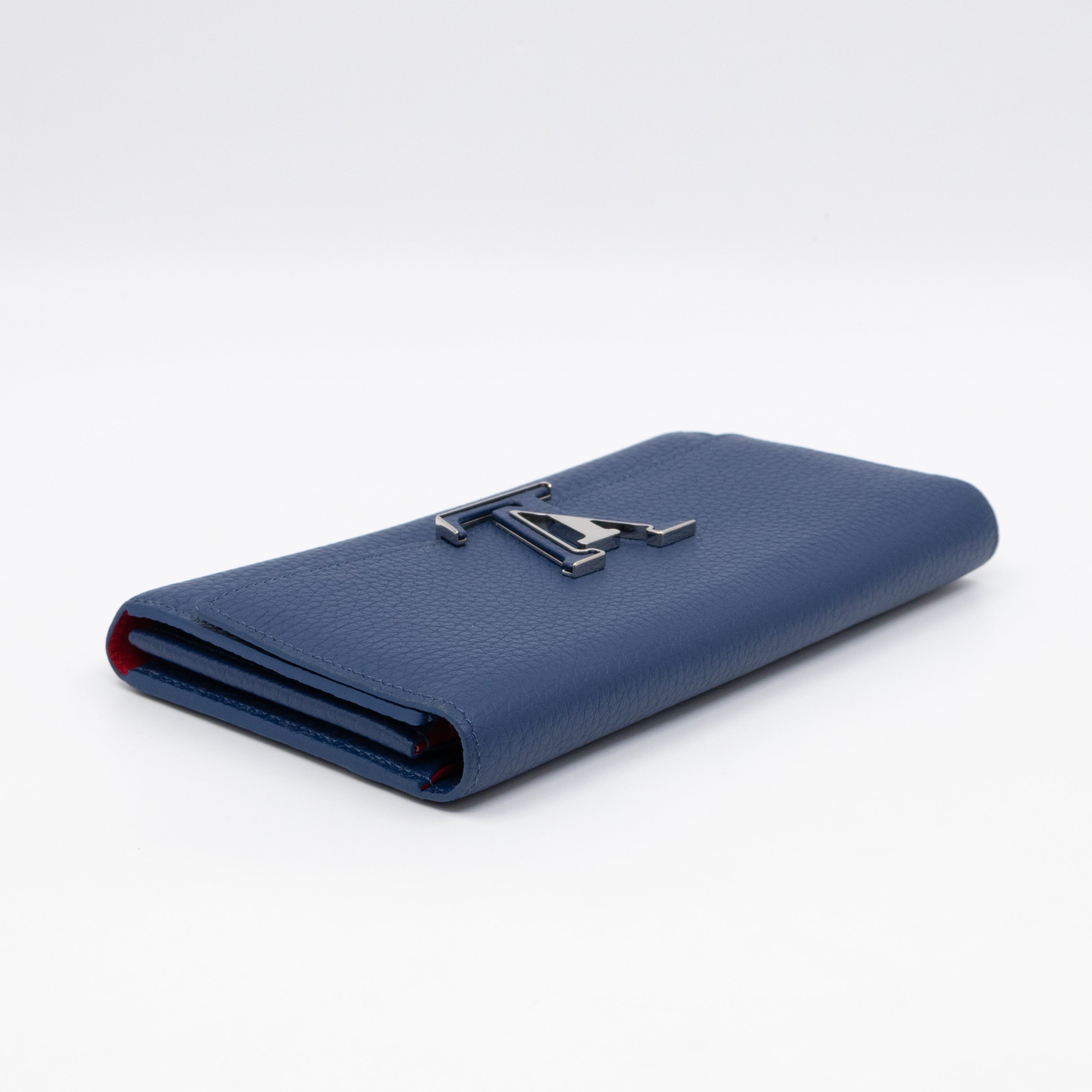 Capucines Wallet Blue Taurillon Leather