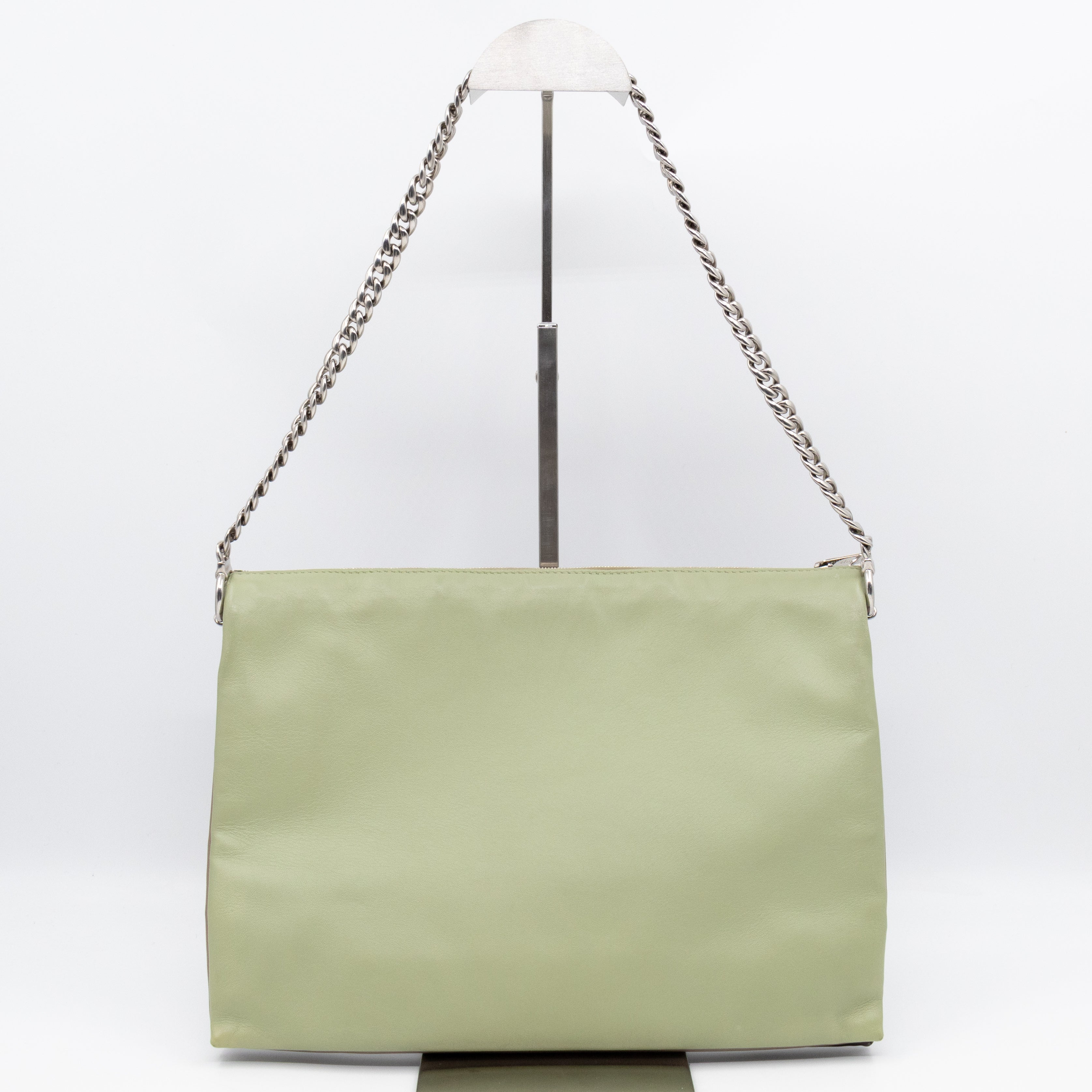 Soft Trio Zipped Bag Dark Green Leather