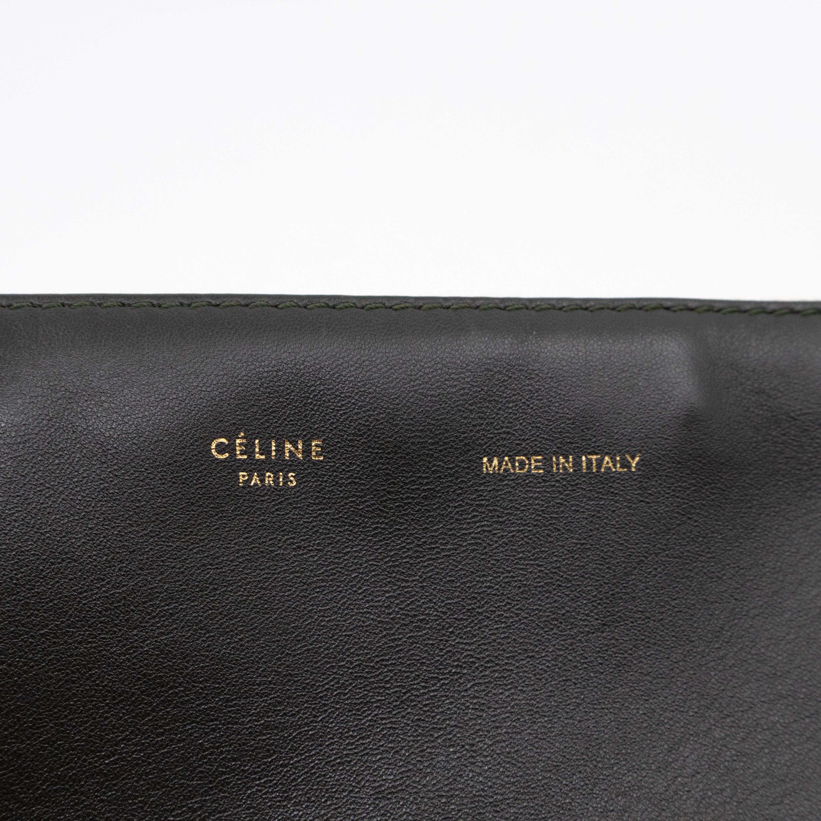 Soft Trio Zipped Bag Dark Green Leather