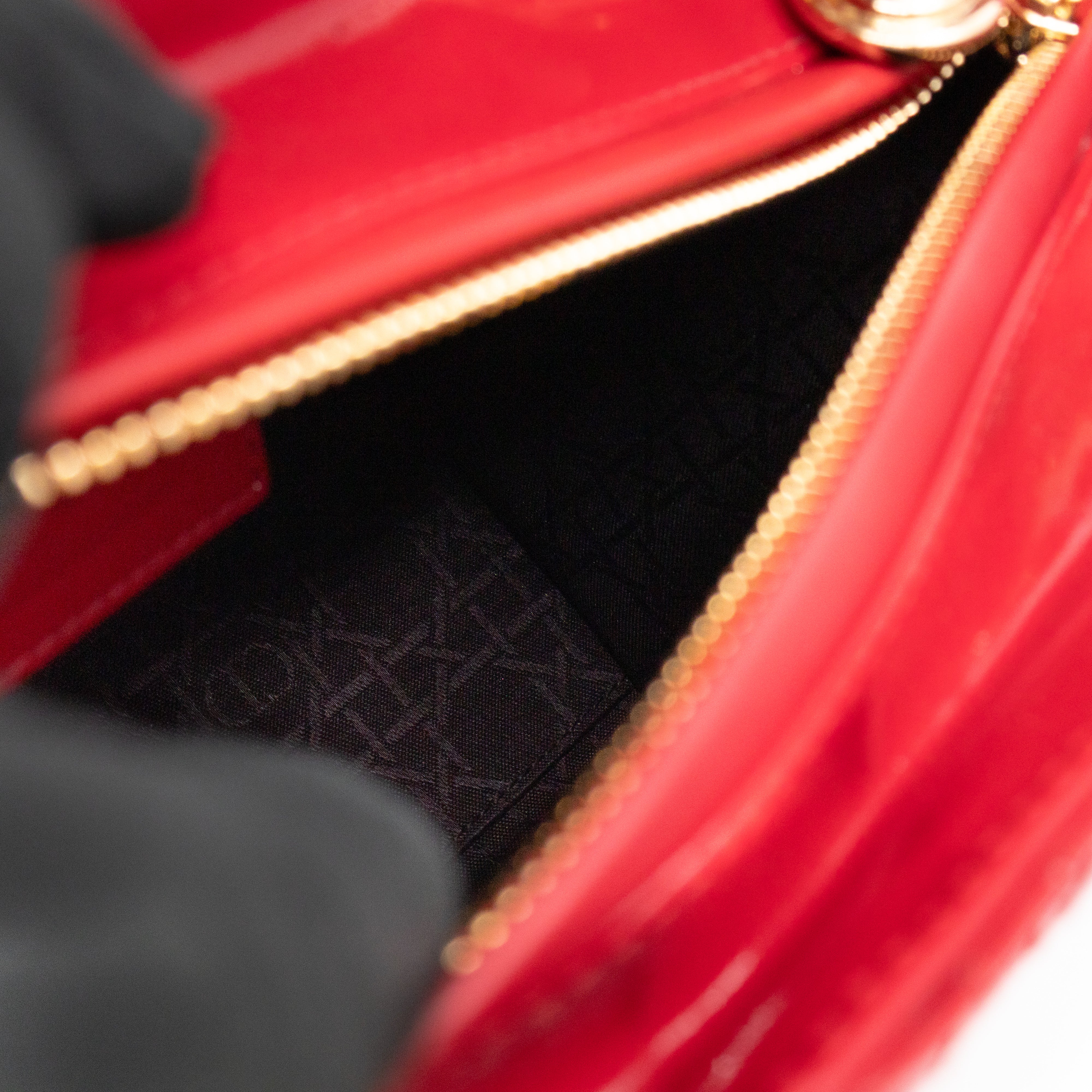 Lady Dior Medium Red Patent Leather