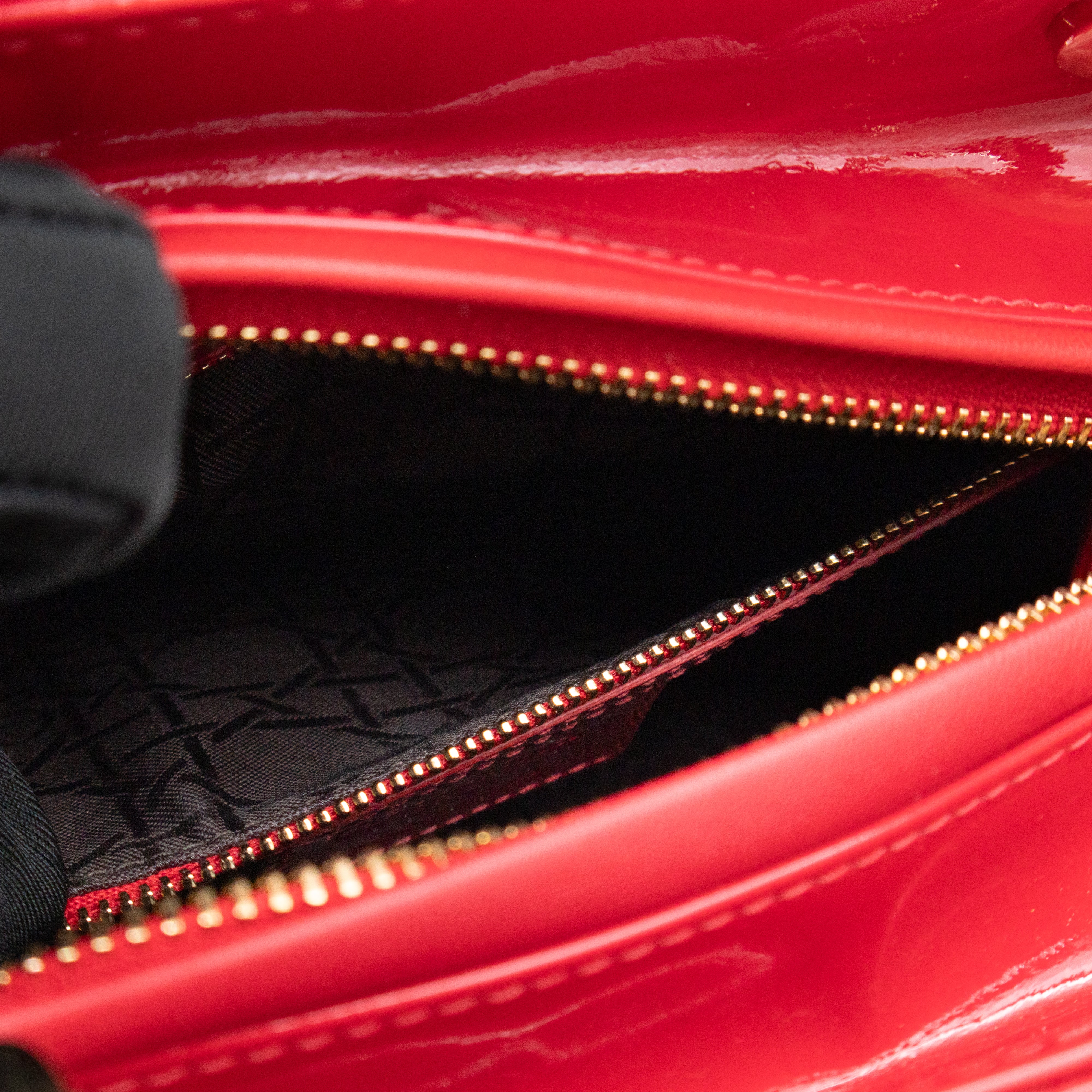 Lady Dior Medium Red Patent Leather