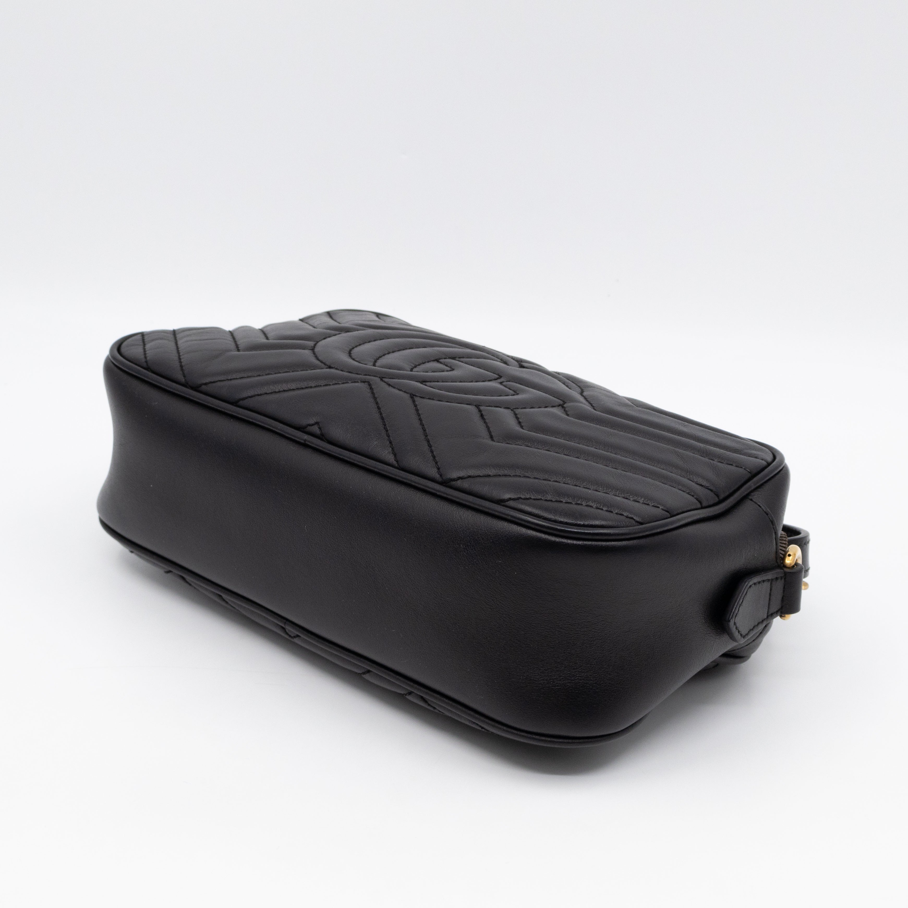 GG Marmont Small Matelasse Black Leather