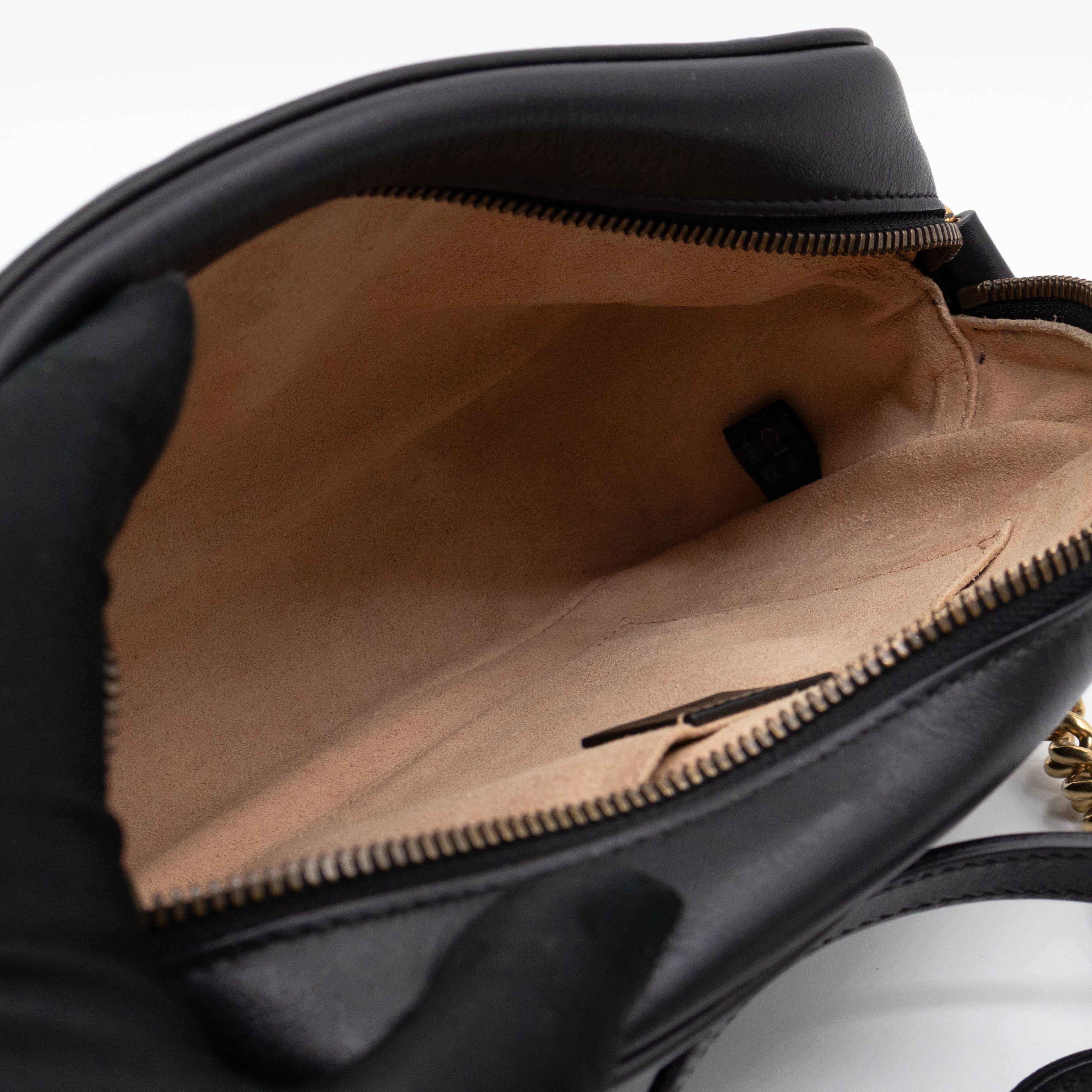 GG Marmont Small Matelasse Black Leather