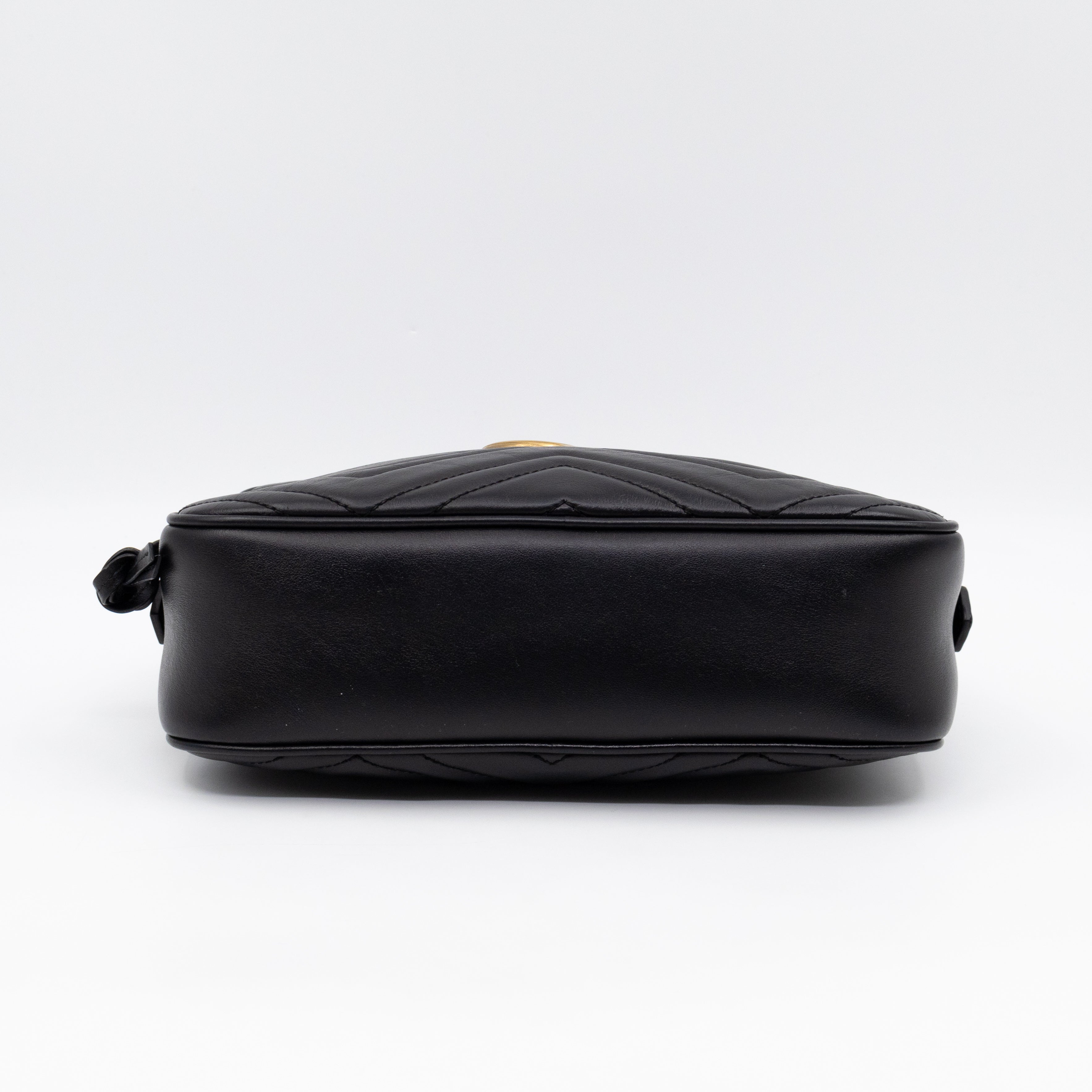 GG Marmont Small Matelasse Black Leather